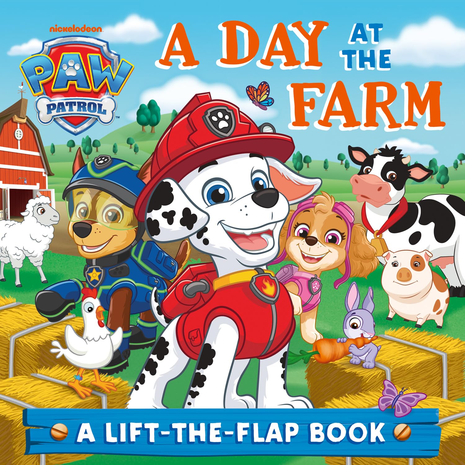 PAW Patrol A Day At The Farm Lift-the-Flap book by Paw Patrol (Board book)