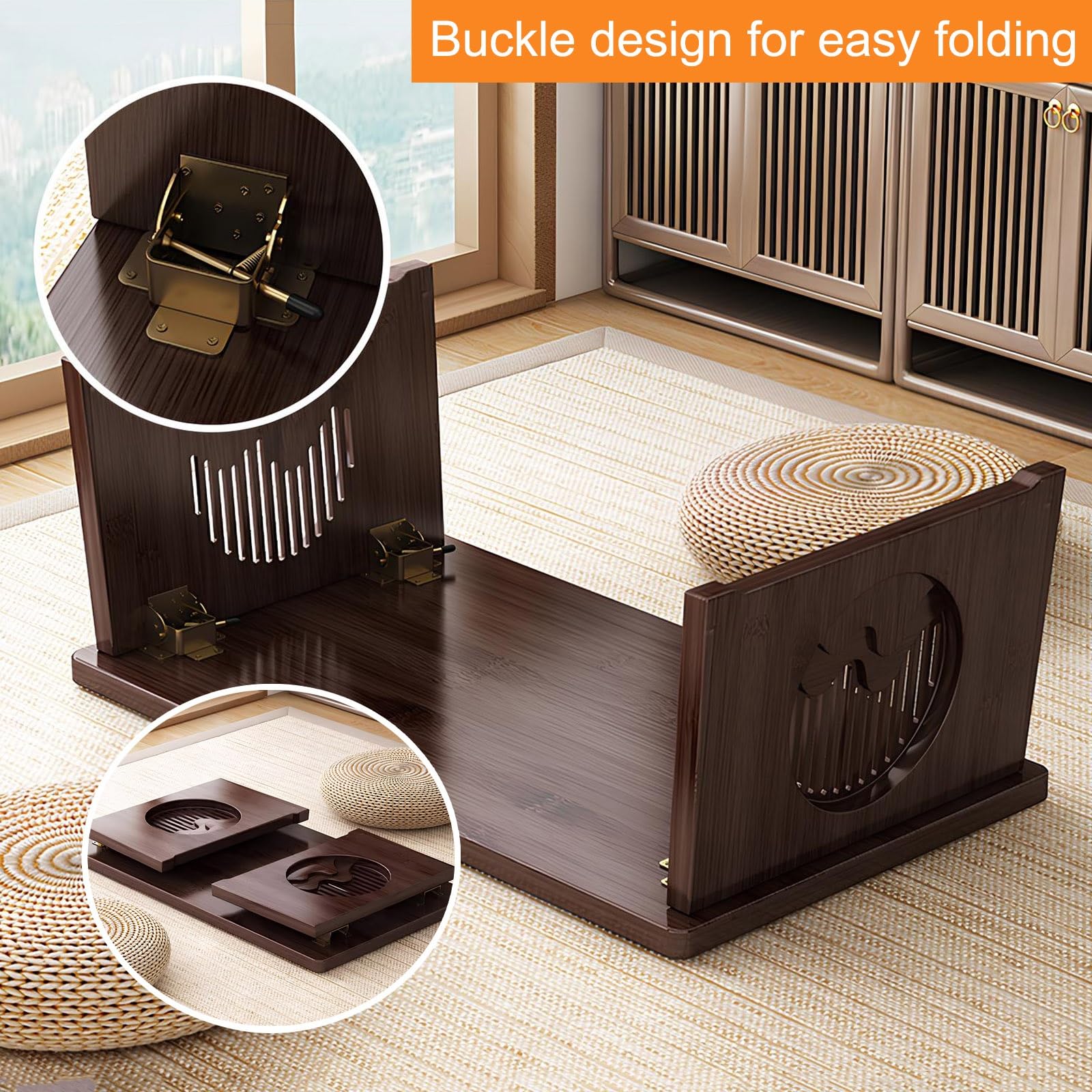 Amazon.com: ZOCWJK Japanese Solid Wood Folding Table for Floor