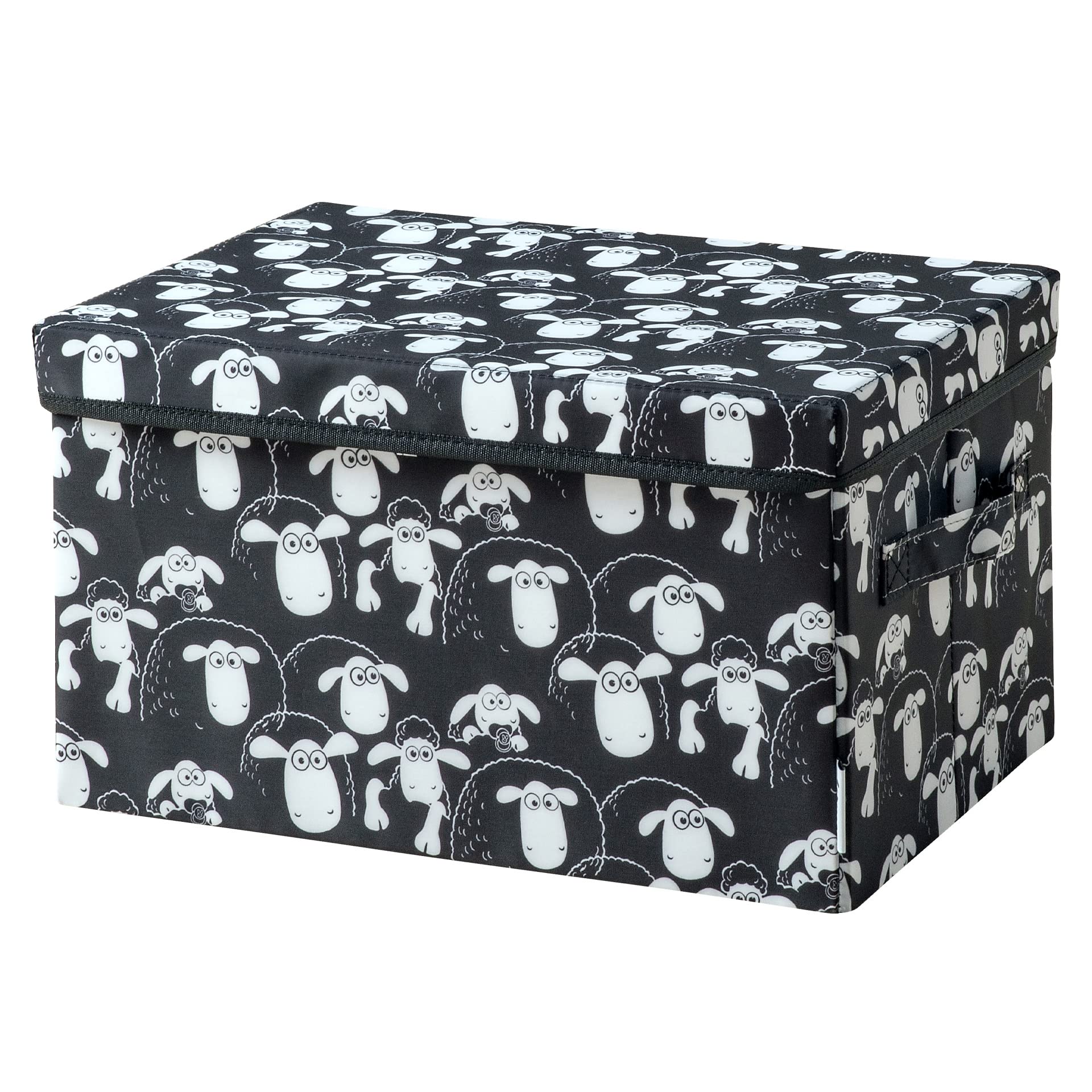 Lifeney Black & White Meets Shaun The Sheep Storage Box With Lid For Children - Box With Iconic Sheep Motif To Store Toys - 37X25x21cm Suitable For Any Children's Room