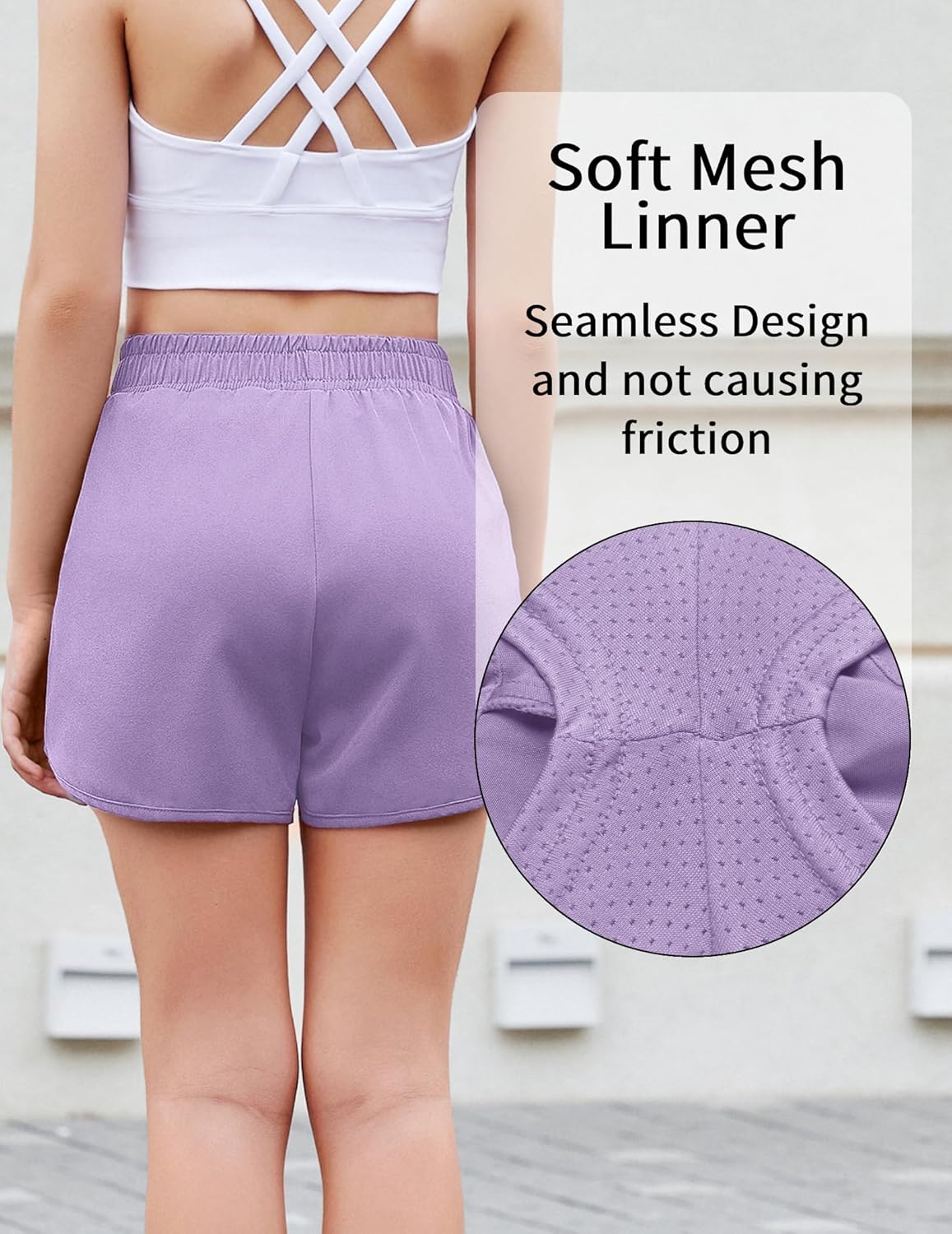 Zaclotre Girls Athletic Shorts with Zipper Pockets High Waisted Running Shorts Soccer Gym Sports Active Short for Kids - Image 5