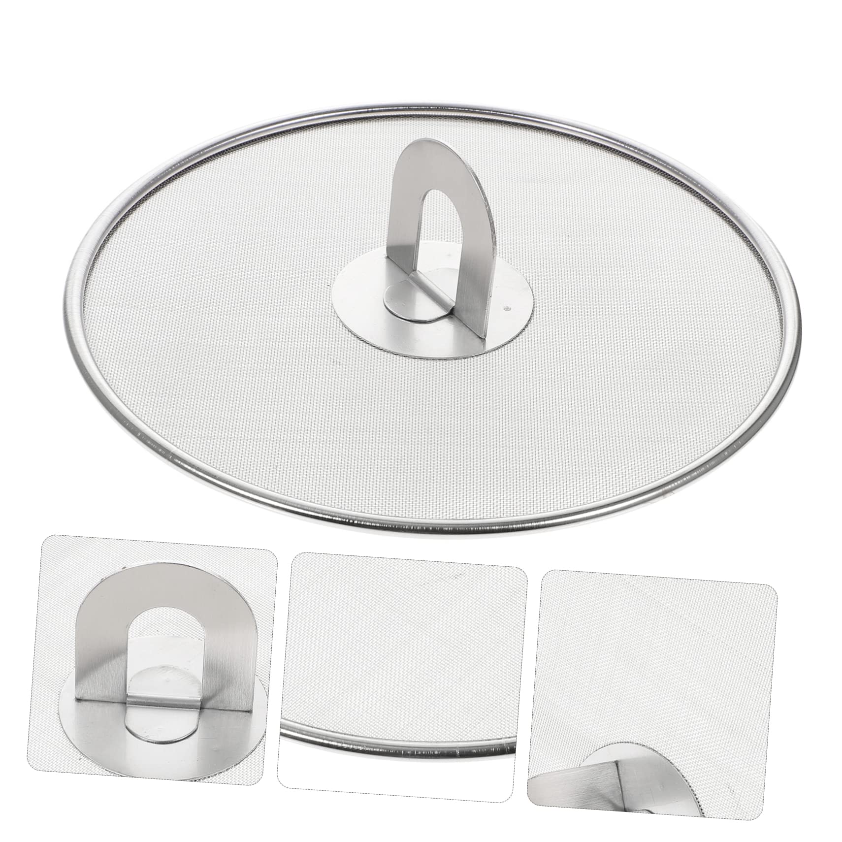 MUCKLILY Convenient Spill Splatter Screen with Handle Oil Separator for Cooking Frying Pan Kitchen Use Easy to Clean Prevents Hot Oil Splatter