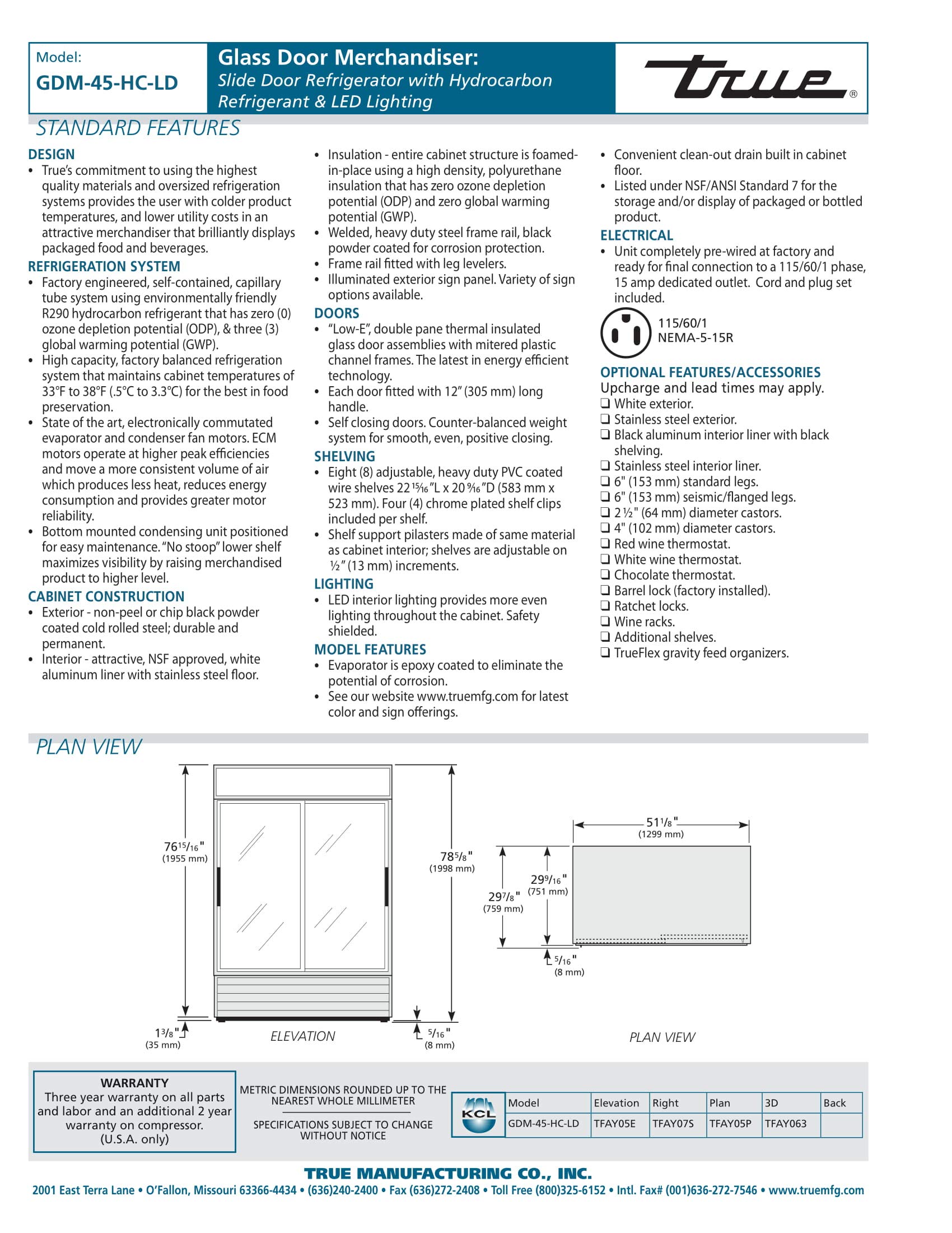 True Manufacturing-GDM-45-HC-LD-Glass Door Merchandisers