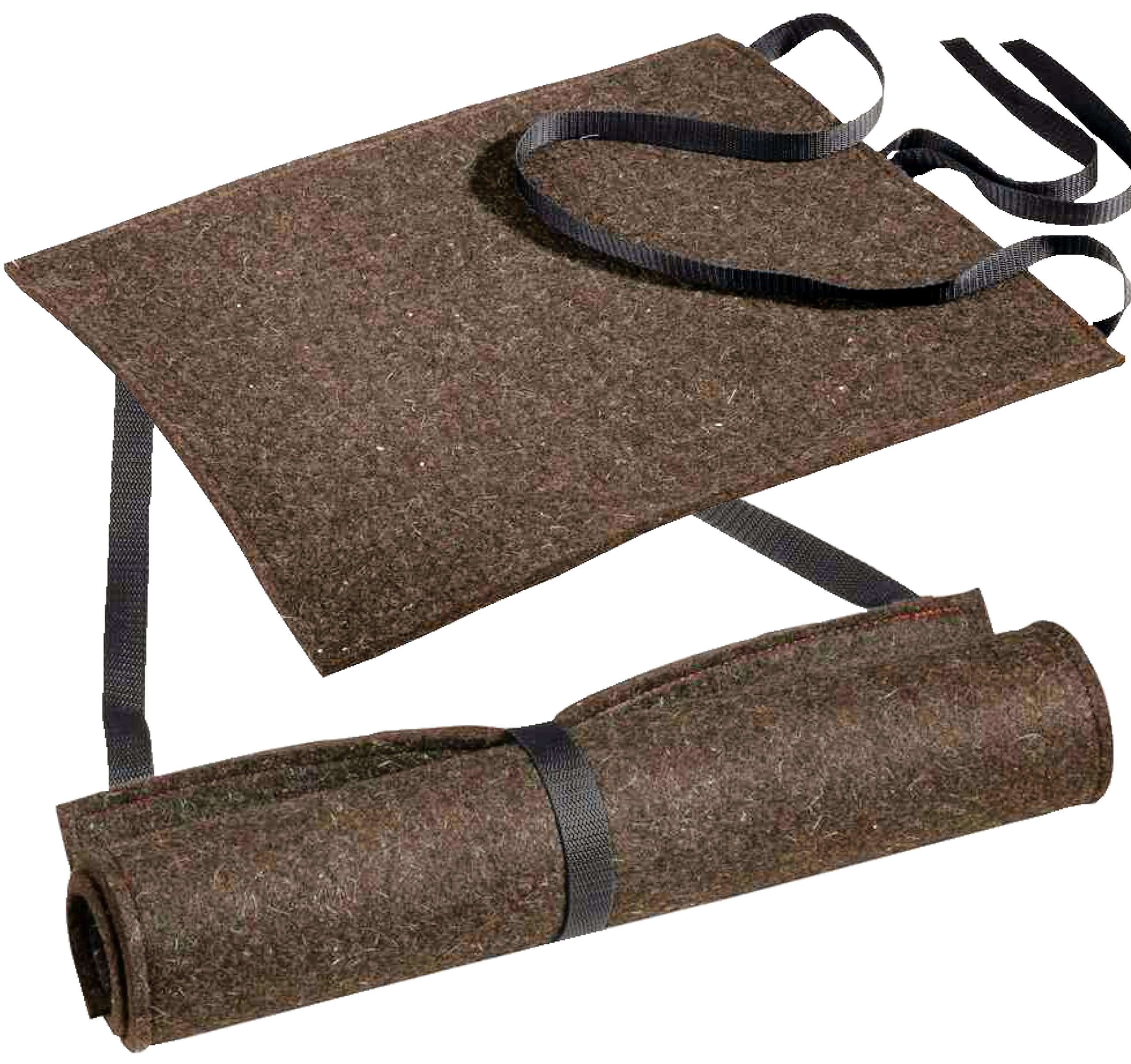 Cuscino per sedia da caccia, trekking, campeggio, in feltro agugliato con cinghia, 40 x 50 cm, marrone