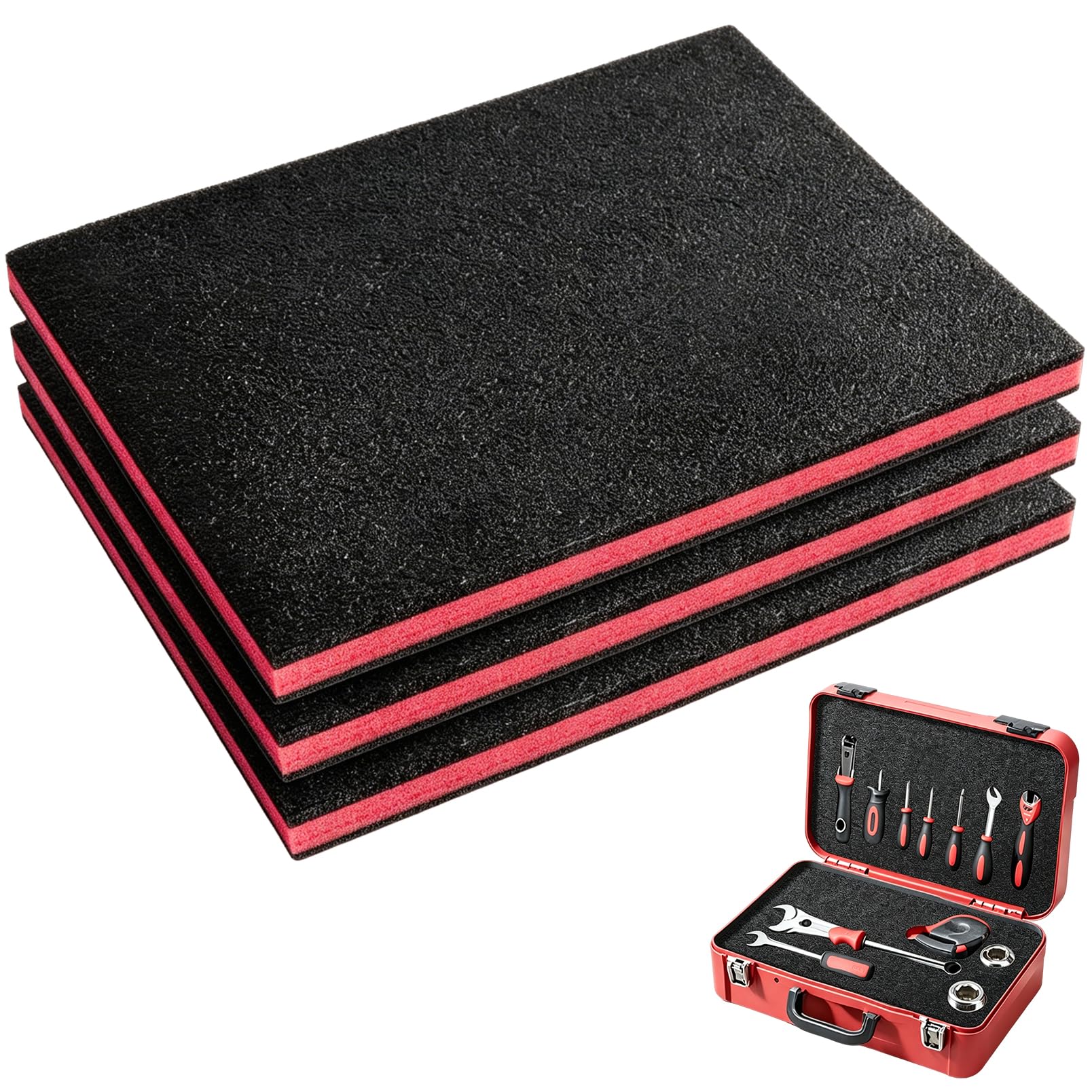 Kit 3 Plaques de Calage Découpables 60 x 40 x 5 cm pour Coffret Outils