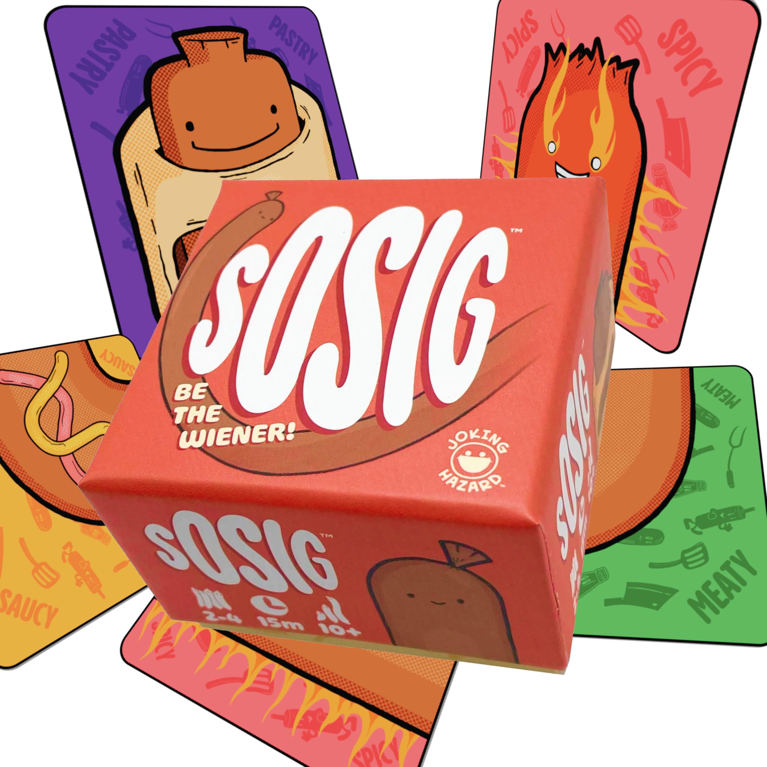 Joking Hazard Sosig Card Game - 120+ Family-Friendly Cards for Kids & Adults, Build the Tastiest Sosig with Fun & Strategy, Mystery Meat Sabotage & Goal Cards