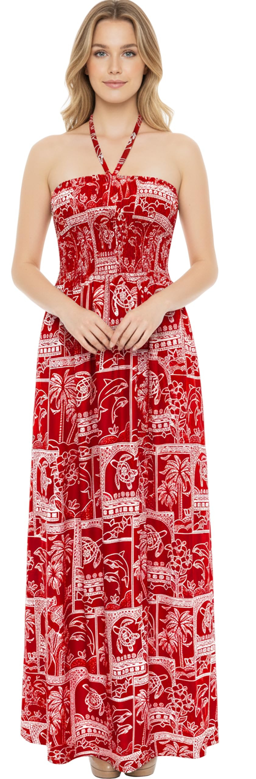 LA LEELA Women's Tube Dress Party Smocked Top