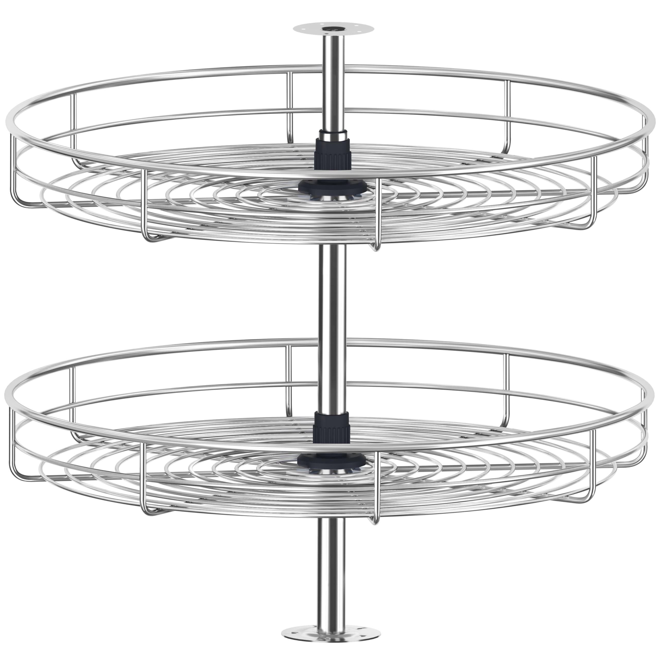JOWBOOW 53,5 cm Chrom-Eckschrank, Lazy Susan, Vollkreis-Eckschrank, Lazy Susan, Ersatzregale, drehbares Regal für Oberschrank, Küche, passend für Schränke über 58,4 cm