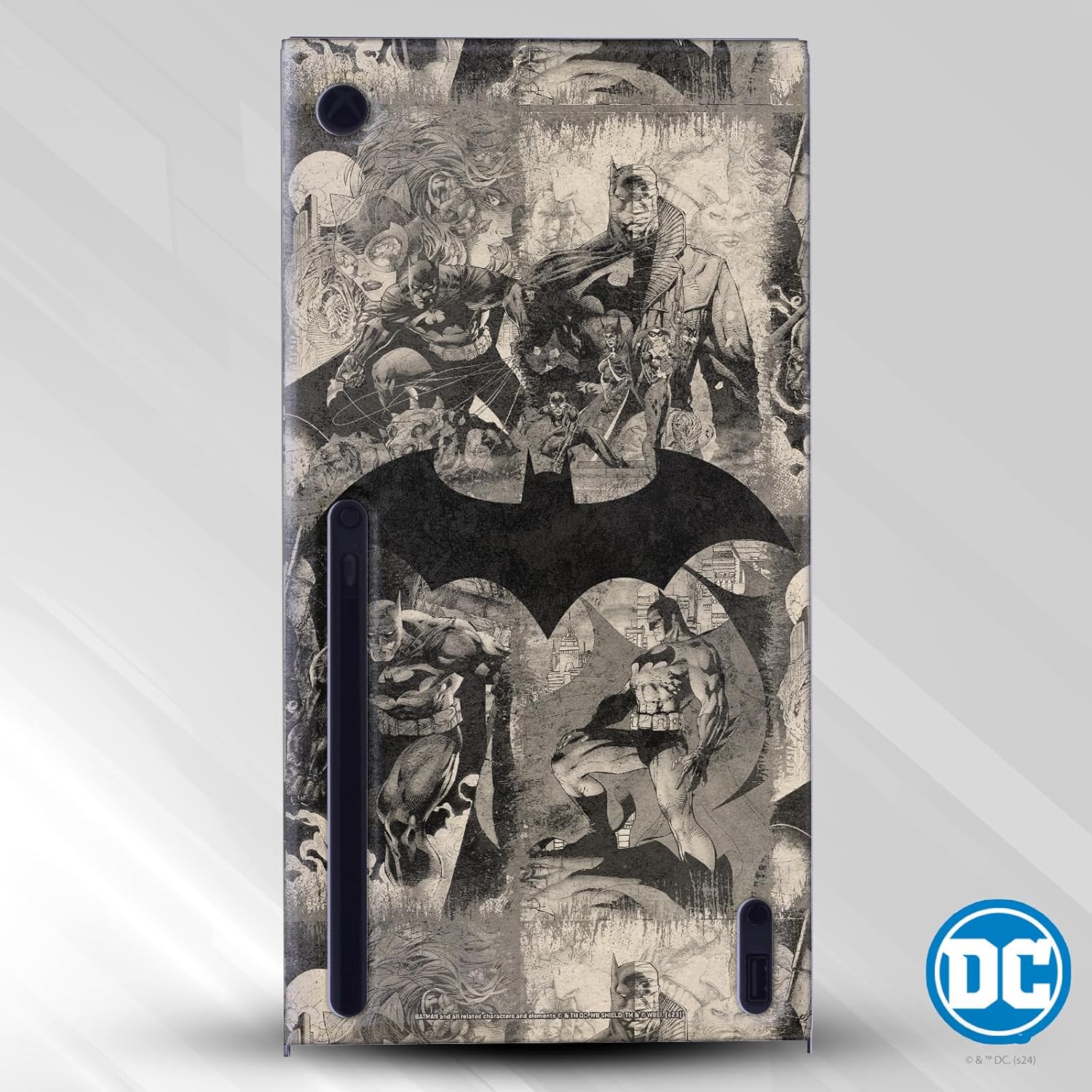Head Case Designs Officially Licensed Batman DC Comics Collage Distressed Logos And Comic Book Game Console Wrap and Game Controller Skin Bundle Compatible With Xbox Series X