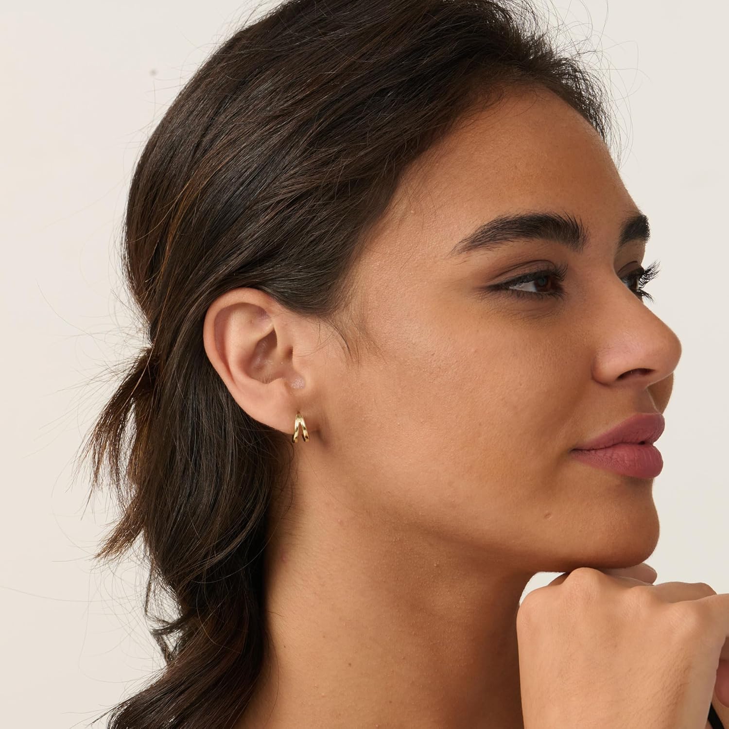 Gold Huggie Earrings for Women-14k Gold/Silver/Rose/Black Plated Heart Hoop Earrings Hypoallergenic Lightweight Hoops Gifts - Image 4