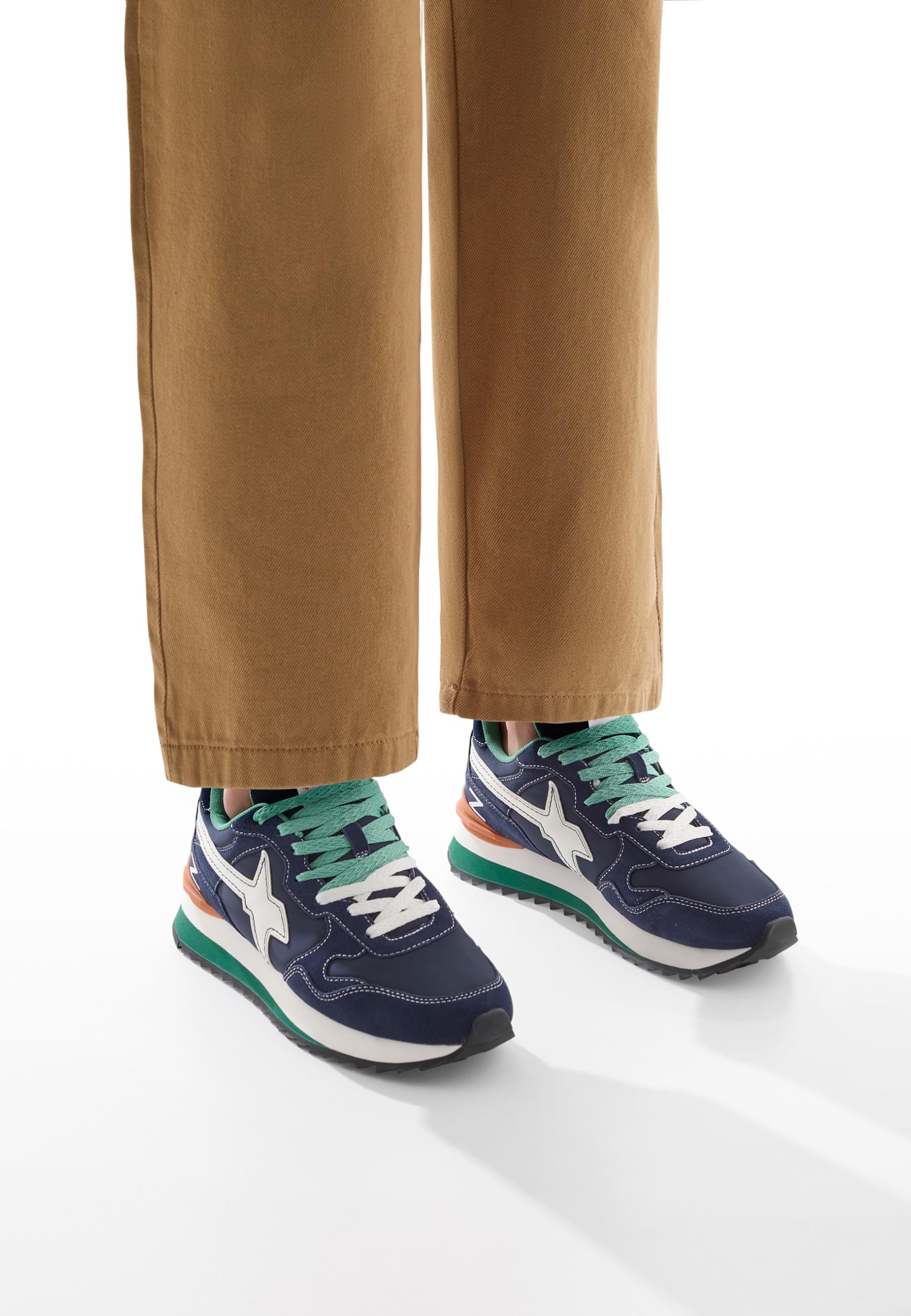 Yak-M. Suede/Nylon Logo Navy-White