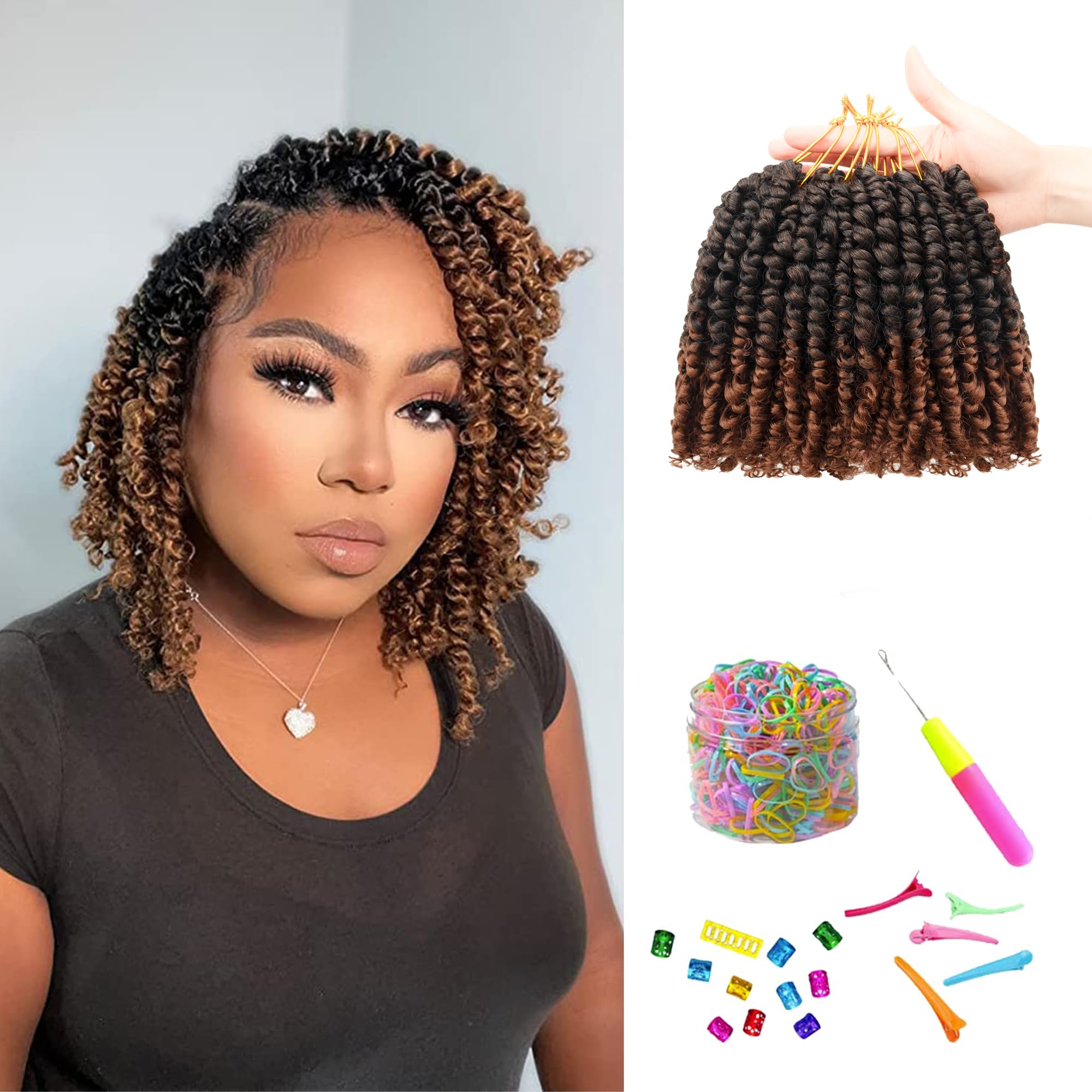Amazon.com : 6 Inch 8 Packs Passion Twist Crochet Hair, Ombre