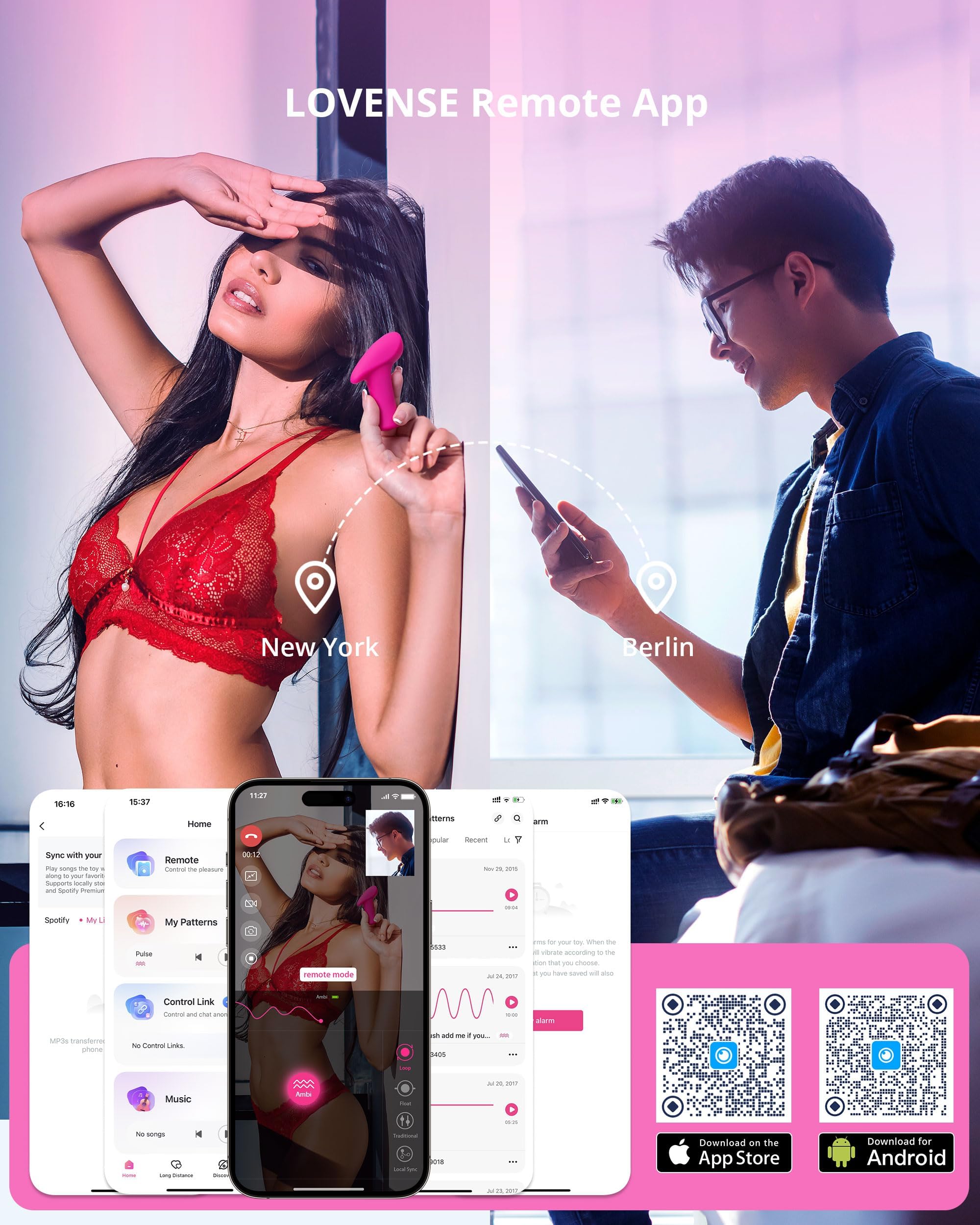 LOVENSE Ambi Mini Bullet Vibrator, Small and Discreet Powerful Stimulator with Long Distance Bluetooth Wireless Control, Hammer Shape to Pinpoint Stimulate