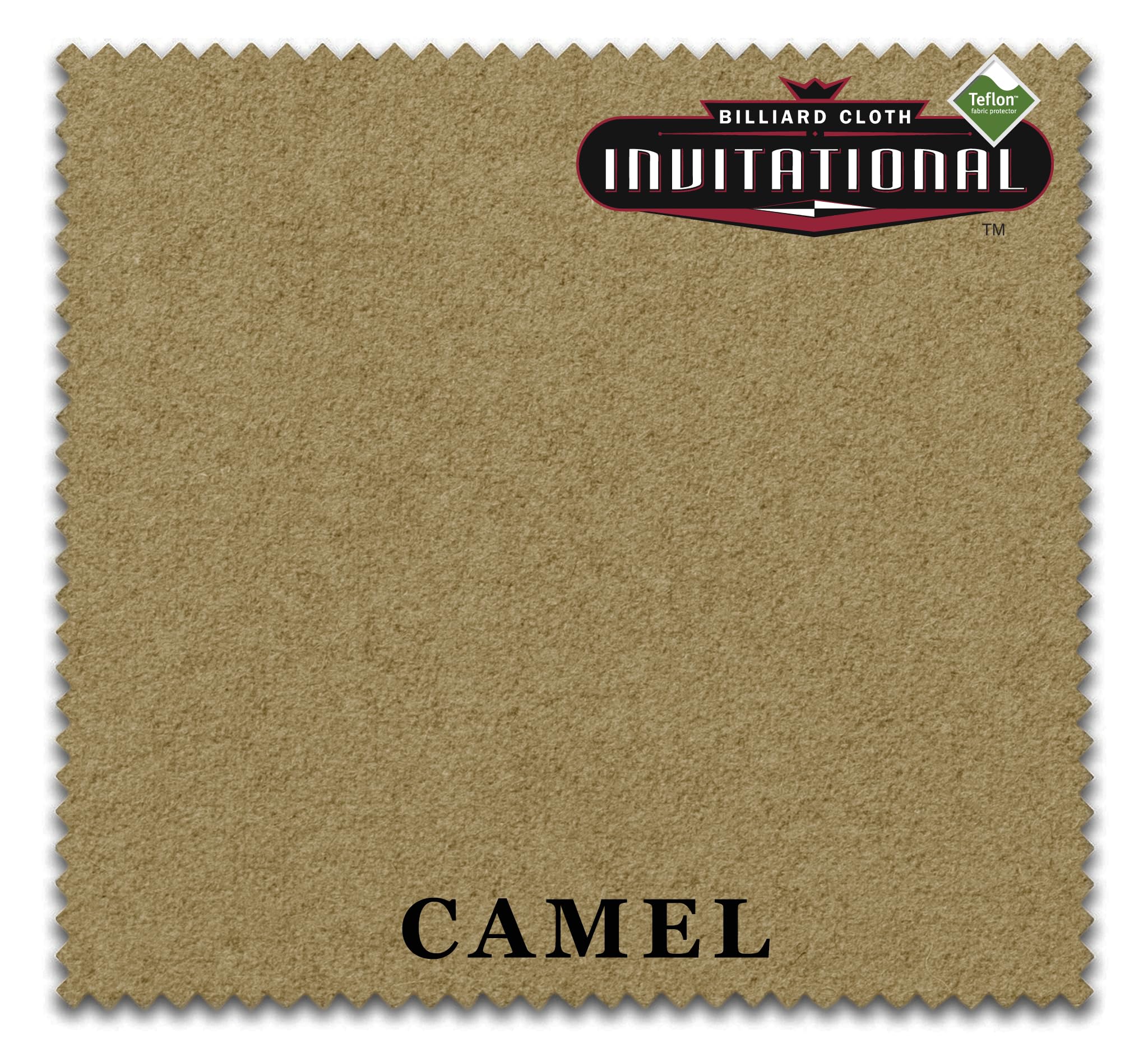 Championship Invitational Teflon Billiard Pool Table Felt Cloth – w/Spots – Pre-Cut Rails – Authorized Dealer (Camel, 8 ft Oversized)