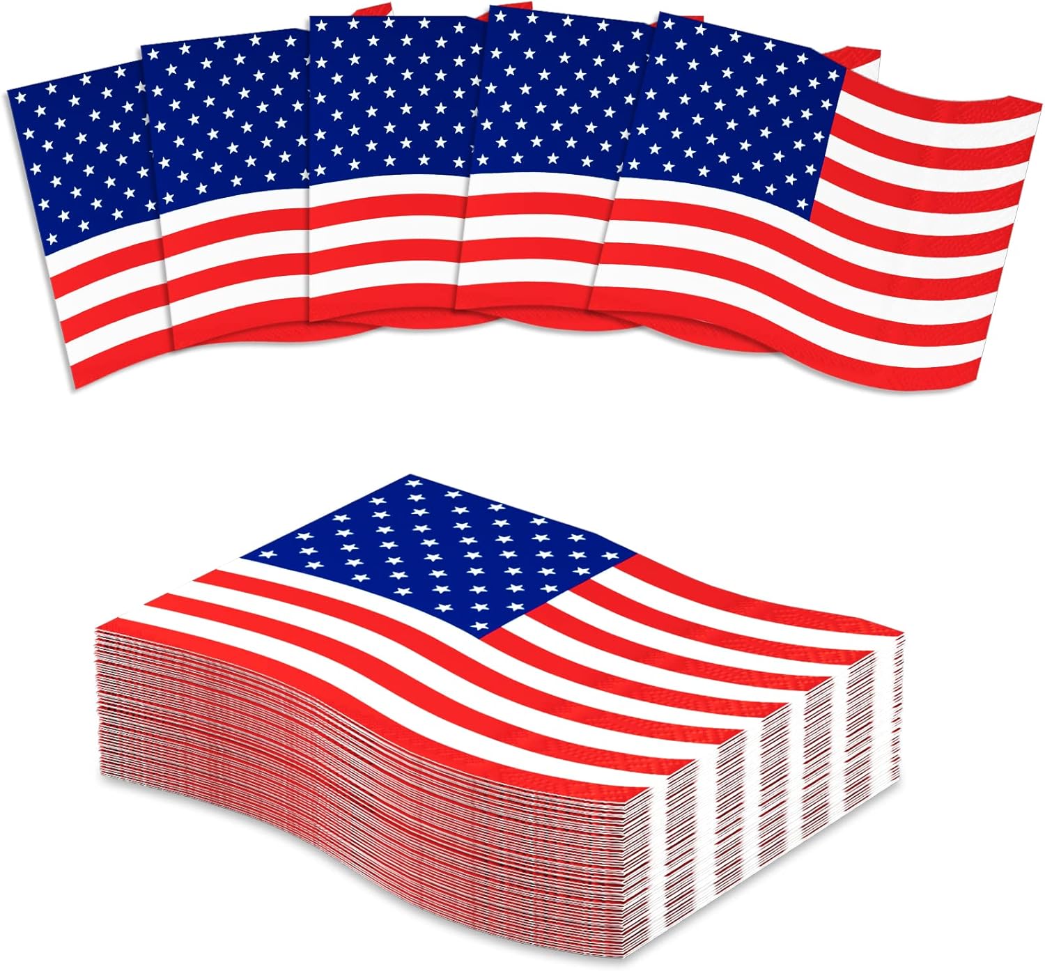 American Flag Napkins 50pcs Independence Day Serviettes