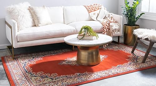 Vista 142 de Unique Loom Reza Collection- Alfombra, Polipropileno, Marrón Marrón/ marfil