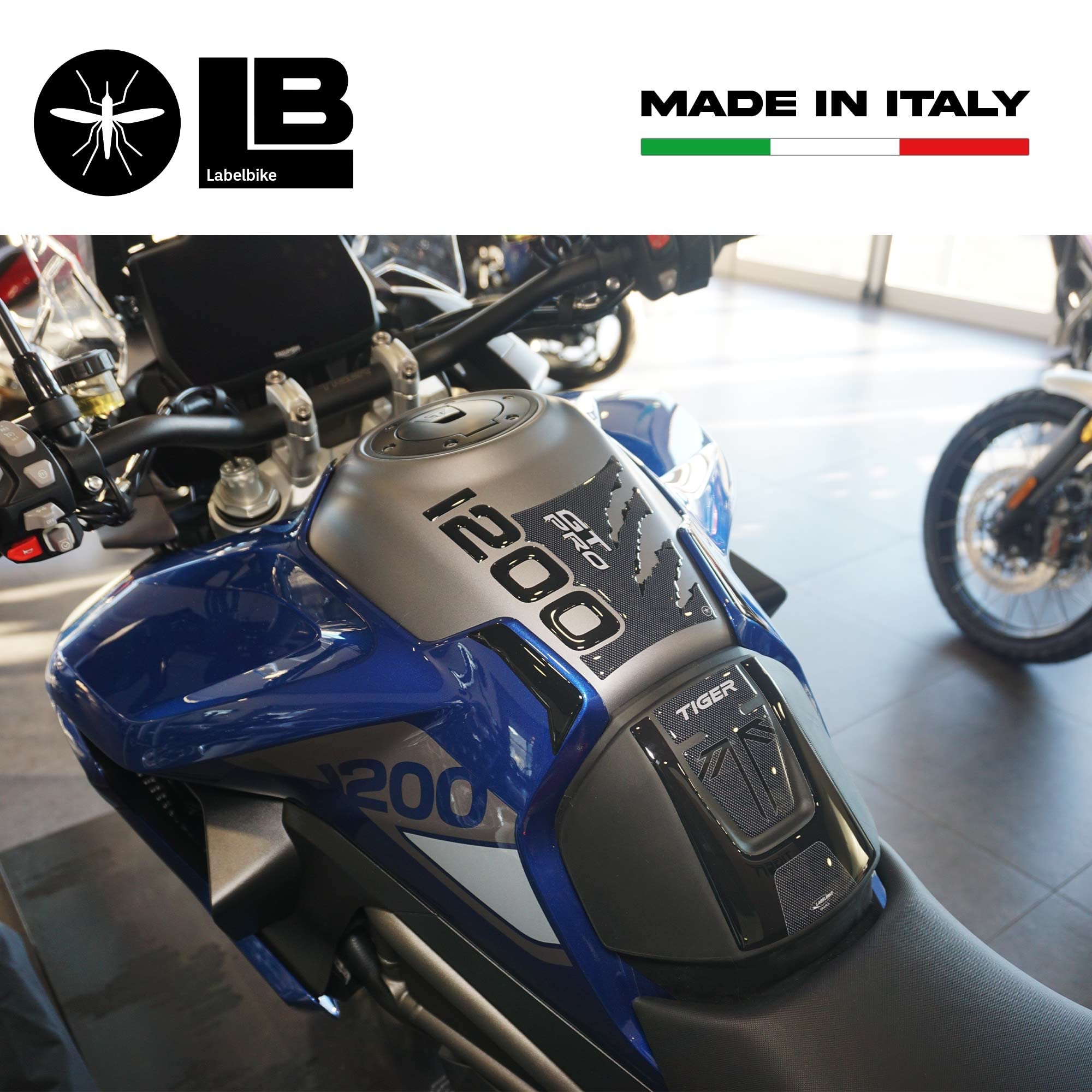 Labelbike - Autocollant 3D Moto Réservoir Haut Protection Et