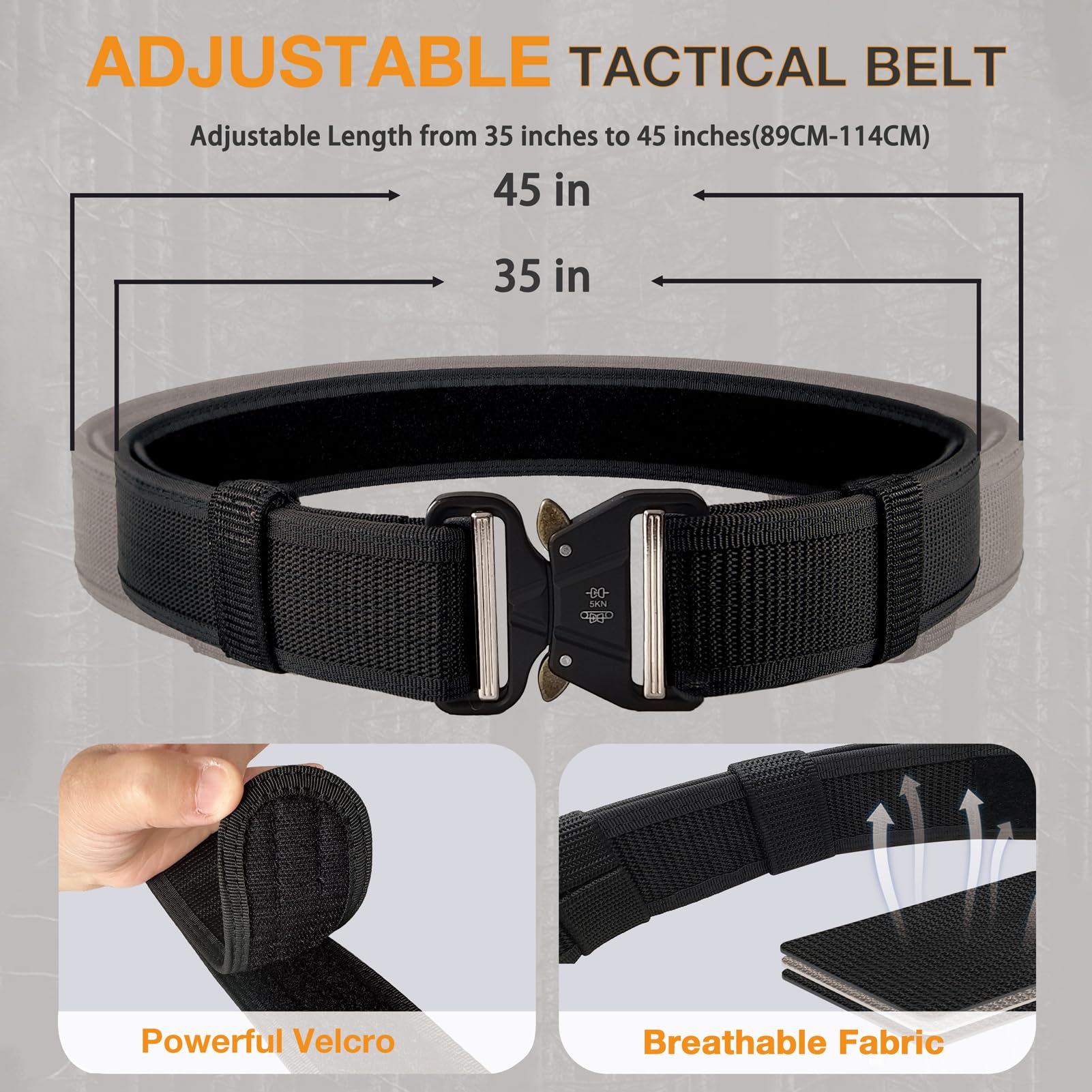 4325 8 In 1 Police Utility Belt With 4 Pcs Keepers Nylon Tactical BittPicc 8 in 1 Police Utility Belt with 4 Pcs Belt Keepers  main image 3