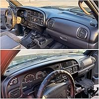 Vista 4 de ECOTRIC Cubierta de Tablero Compatible con Dodge Ram 1500 1998-2001/Dodge Ram 2500 3500 1998-2002, Cubierta Negra para Tablero