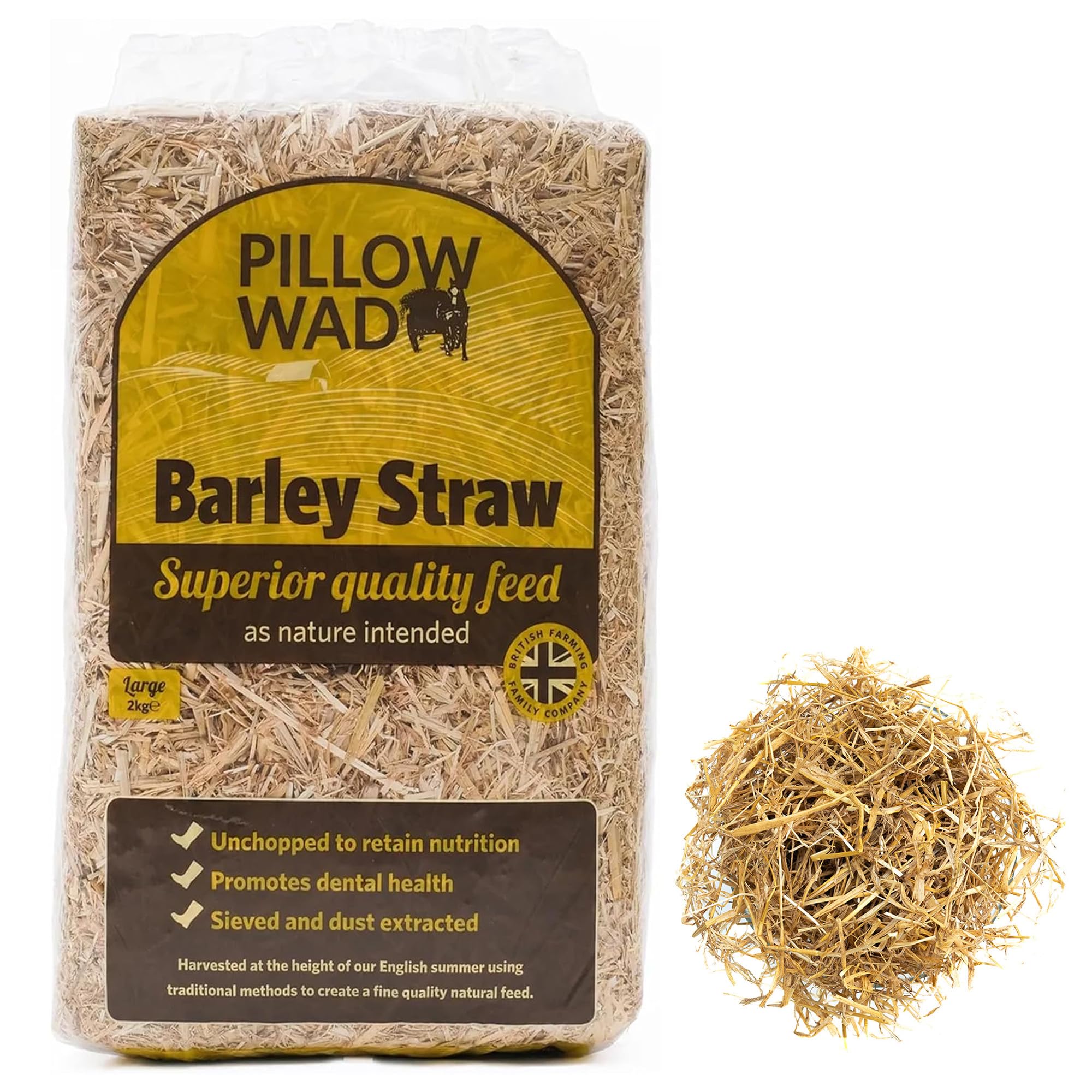 STAR SUPPLIES Unchopped Soft Barley Straw Bedding For Animals Retains Nutrition Ideal For Chickens, Rabbits & Tortoise (2KG (1 Bag))