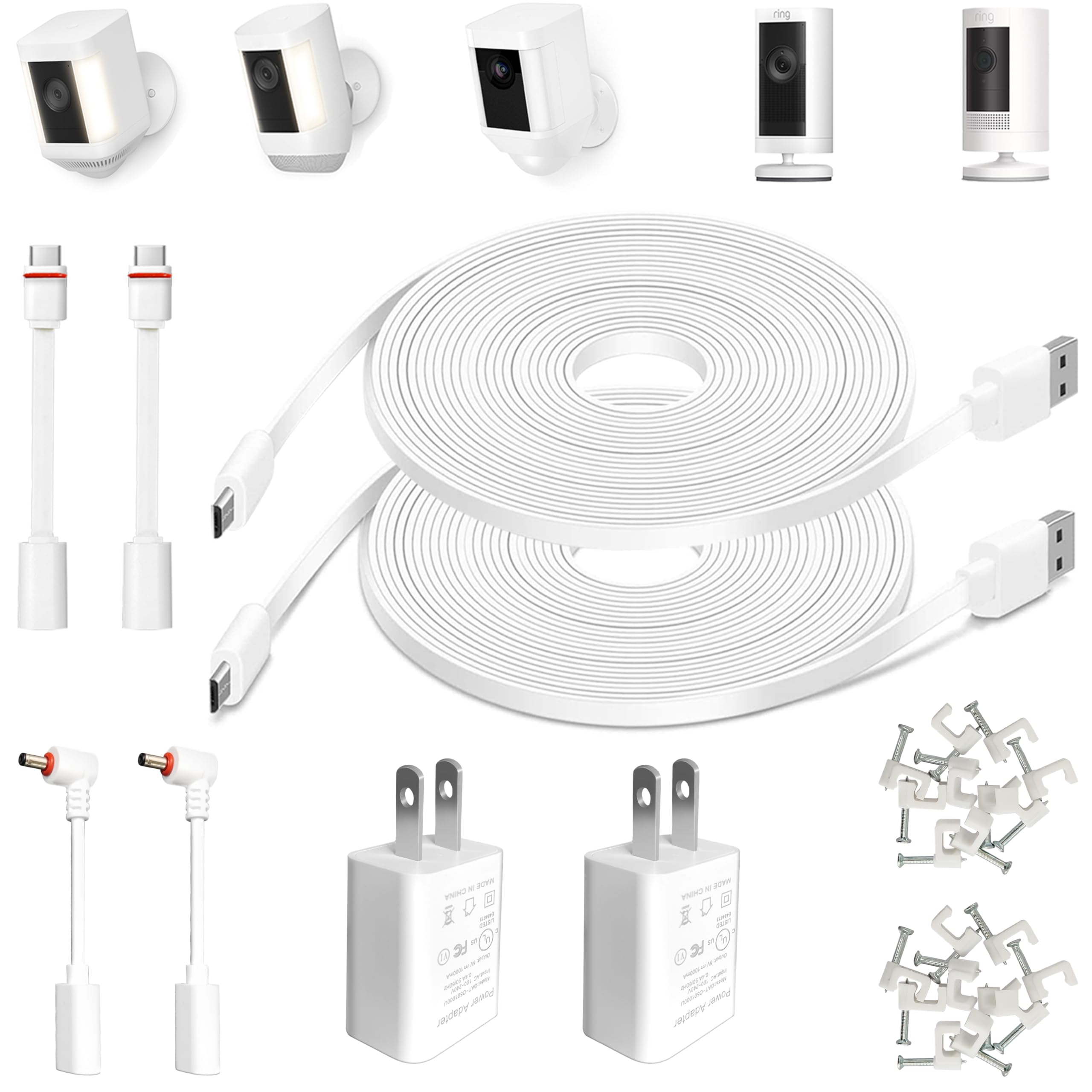 Amazon.com: AYIIFEI 20FT Weatherproof Power Cord & Adapter 2 Pack