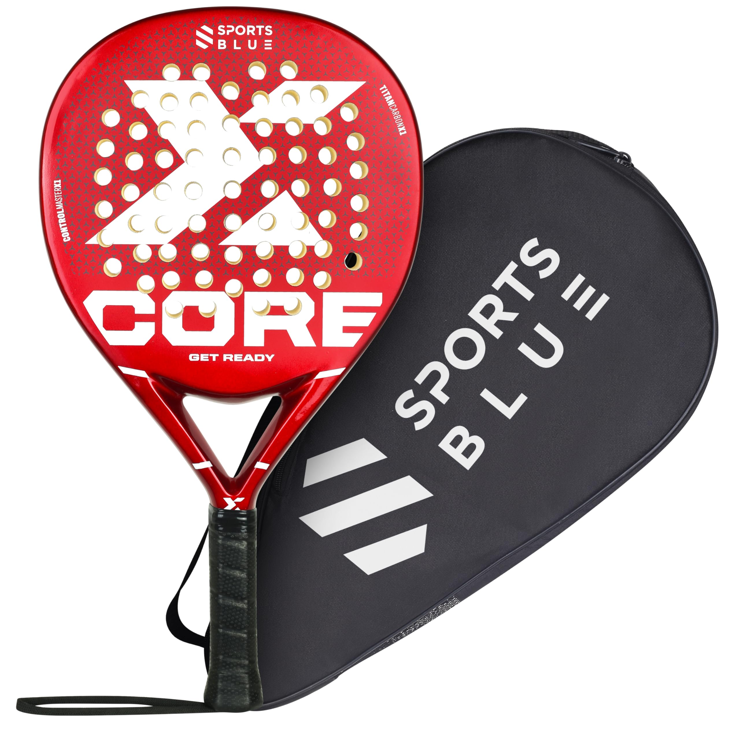 SportsBlue Carbon surface Padel Racket - Pro-Series Tennis Racket, Core Pala Padel Racquetts - 1 Red diamond
