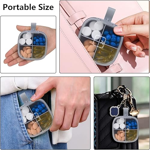 Miniatura 5 de YHC Pastillero pequeño para pastilleros, pastillero de viaje para bolso, 46 compartimentos, pastillero impermeable para vitaminas, aceite de hígado