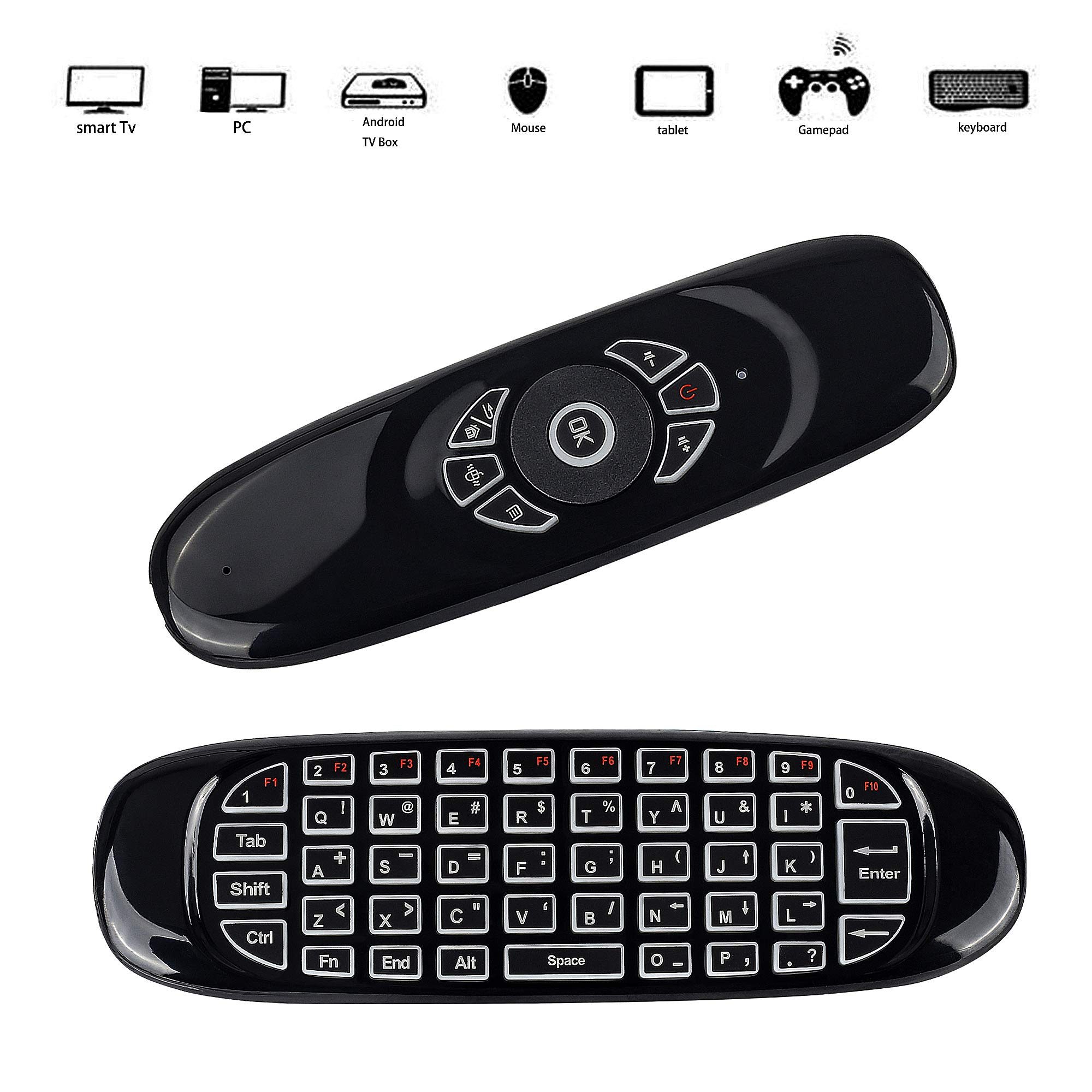 C120 Keyboard Air Mouse Wireless Motion Sensing Air Fly Remote Keyboard for Android Smart TV Box/Mini PC/TV Rechargeble