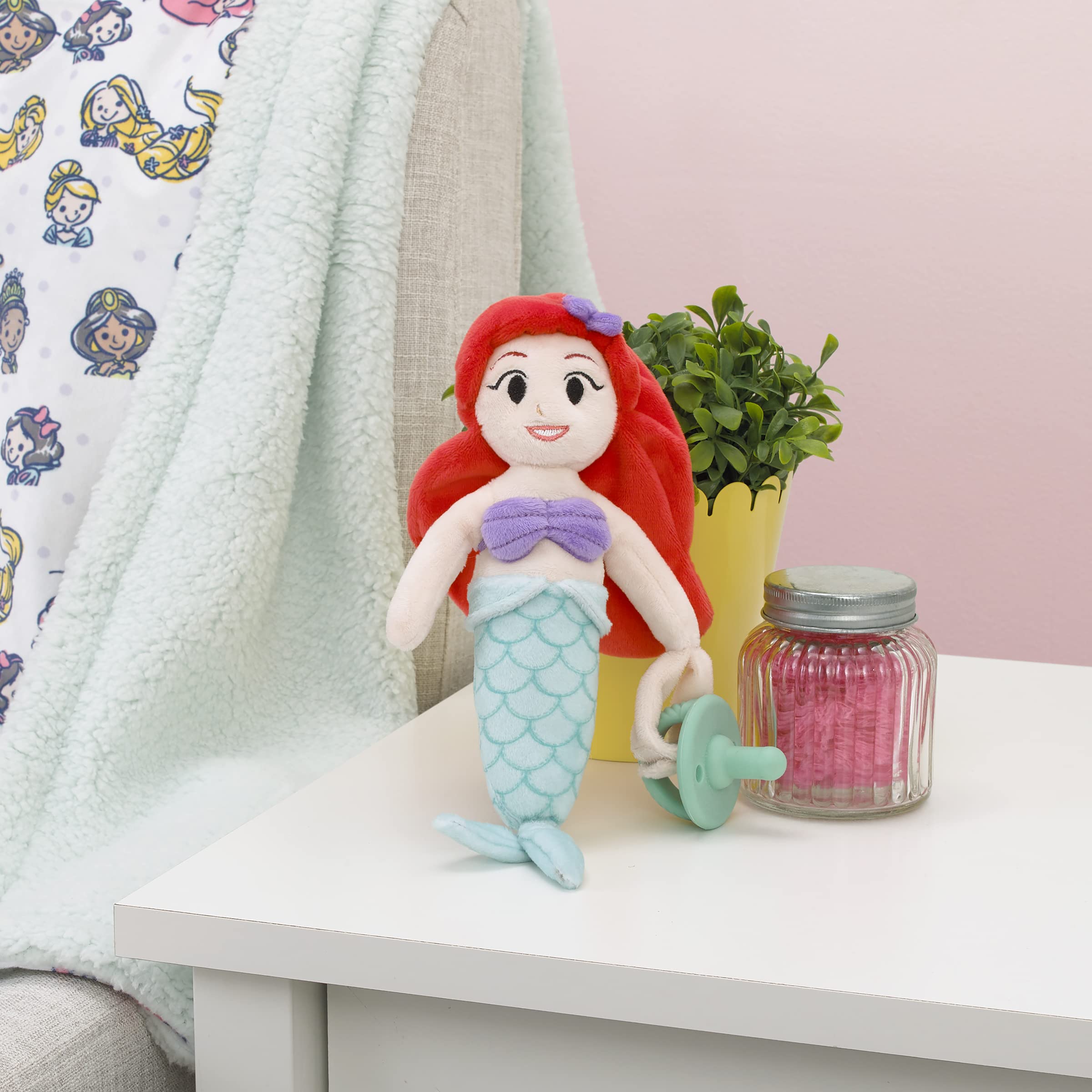 Disney Ariel Schnuller Buddy aus superweichem Plüsch, Rot, Lavendel und Aquamarin