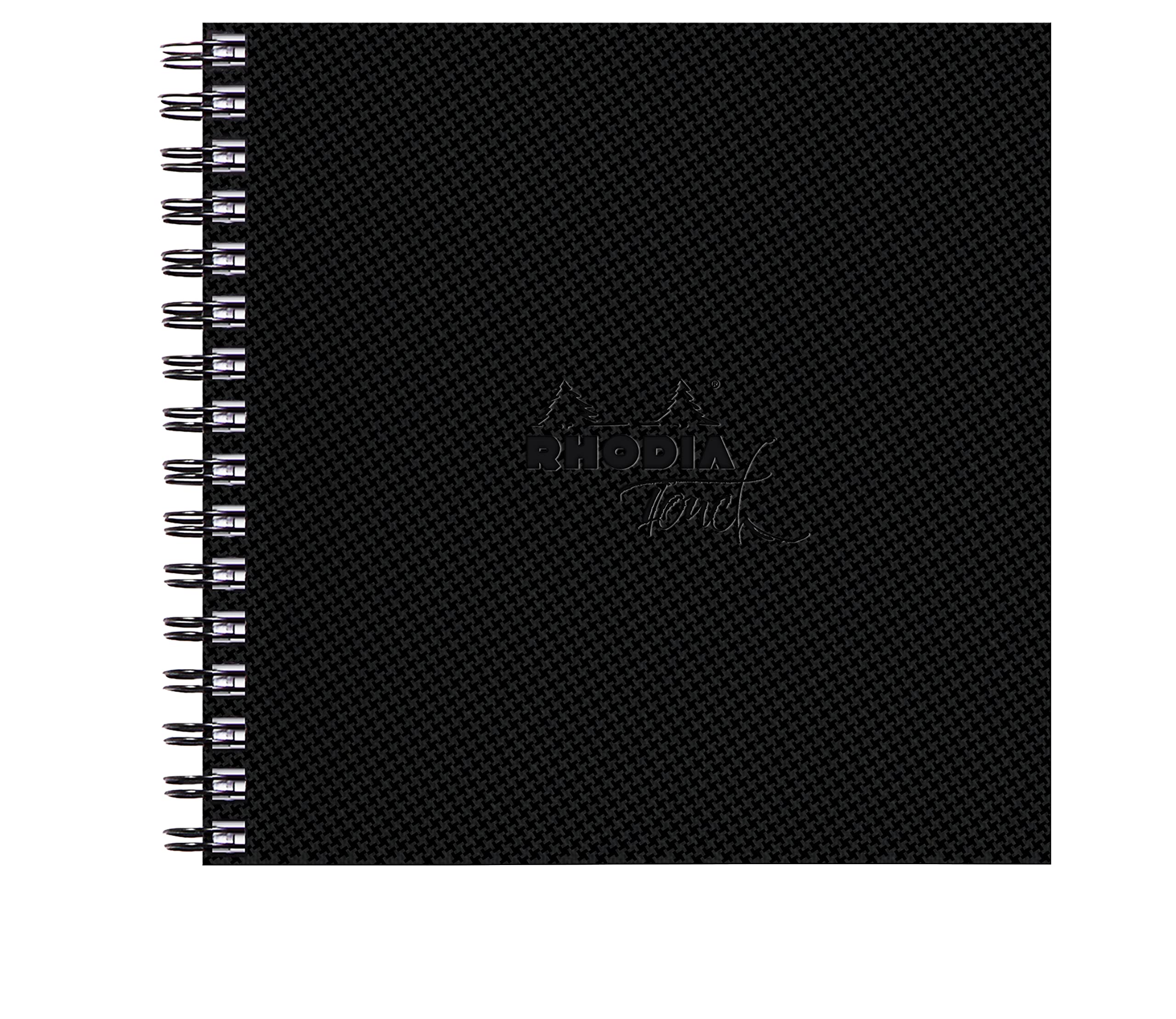 Rhodia 116150C - Rhodia Touch Watercolor Book, 100% fine grain cotton paper 300g - 15x15 cm, 40 pages rigid full binding, Schwarz