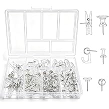 75 PCS 6 Styles Clear Push Pins for Bulletin Board, Multi-Style Transparent Thumb Tacks for for Cork Board and Home Decor
