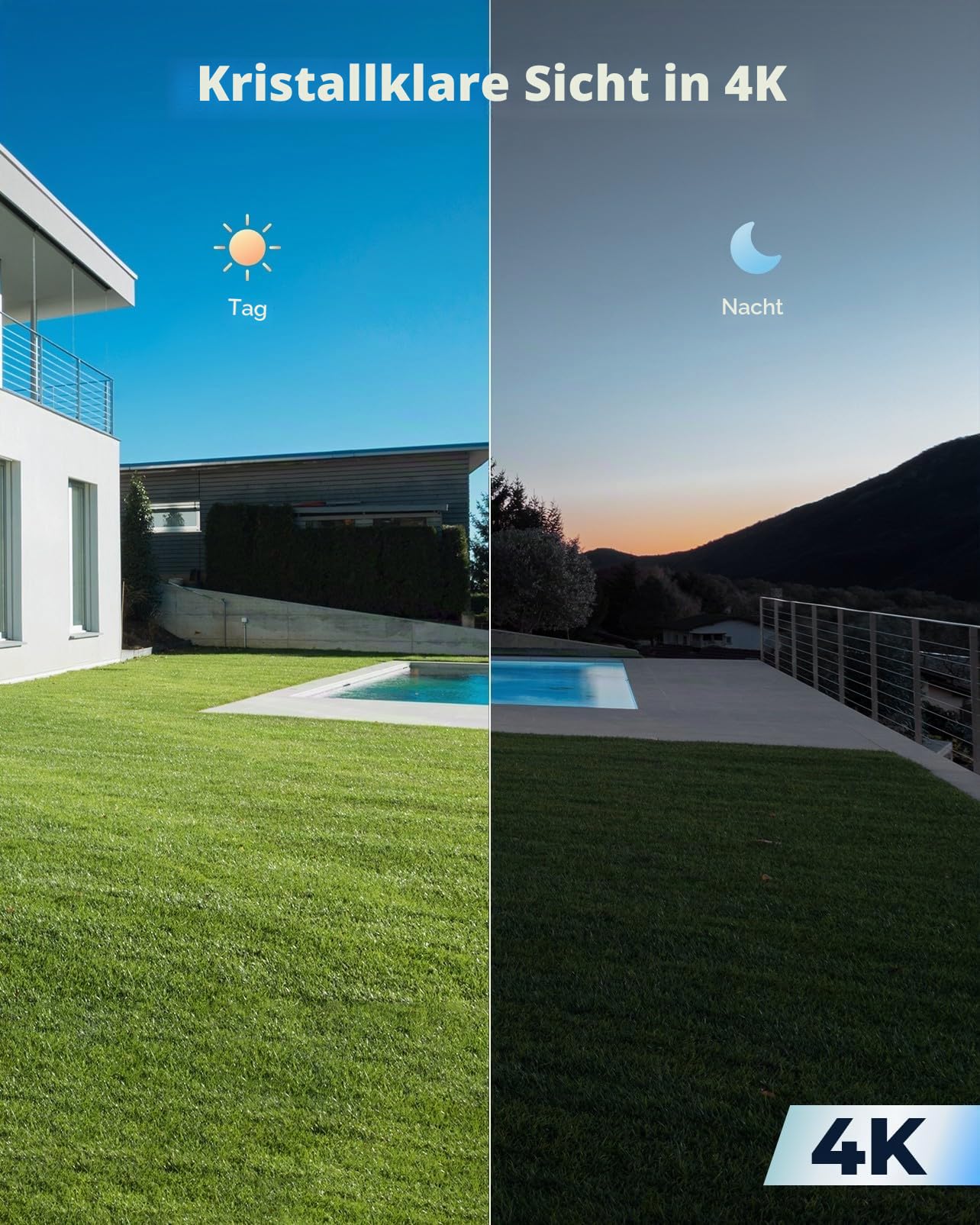 Reolink RLC-810WA x2 mit Stromverlängerungskabel (Weiß) 4.5m, 4K Wi-Fi 6 Überwachungskamera, 5/2,4 GHz WLAN Kamera Outdoor mit IP67 Metallgehäuse, KI-Erkennung, Farbnachtsicht, 24/7-Aufzeichnung