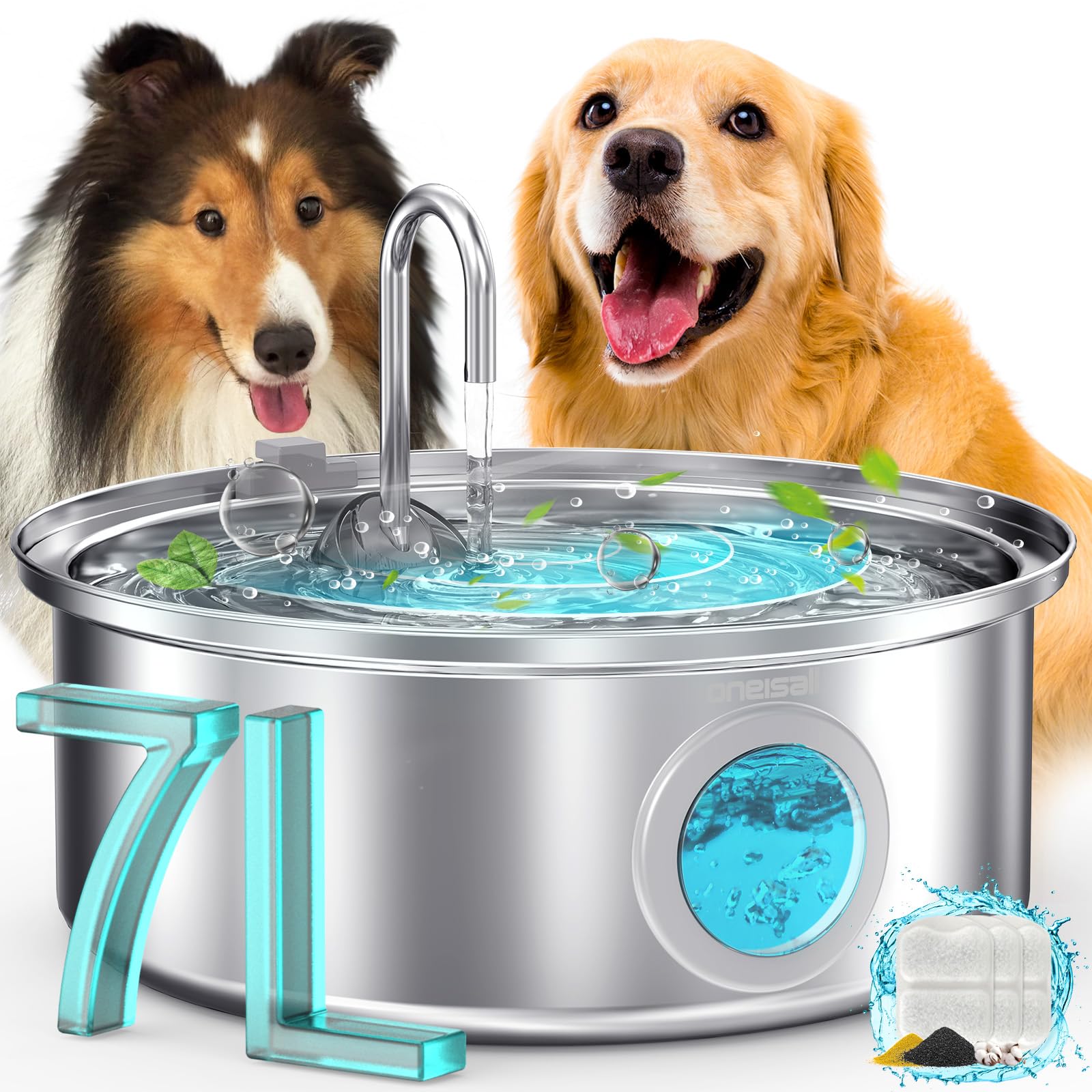 Photo 1 of oneisall 7L/230oz Dog Water Fountain for Multi-pet Household,PWF002