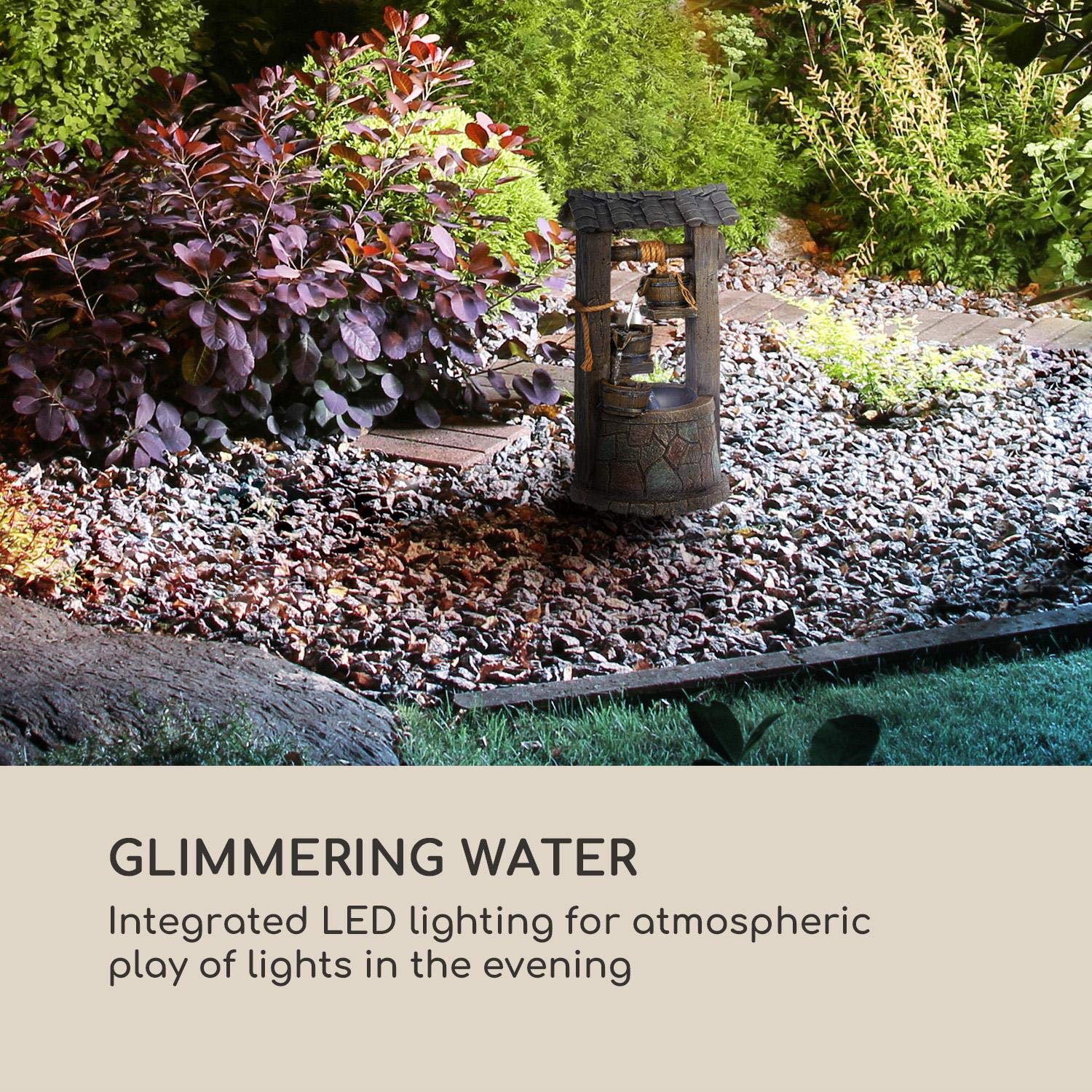 blumfeldt Speyer Kaskadenbrunnen Solarbrunnen Gartenbrunnen Zierbrunnen,Solarbetrieb,4 Kaskadenstufen,Indoor & Outdoor,Solarpanel: 9 V / 2,8 W / 17,5 x 14 cm,frostbeständig