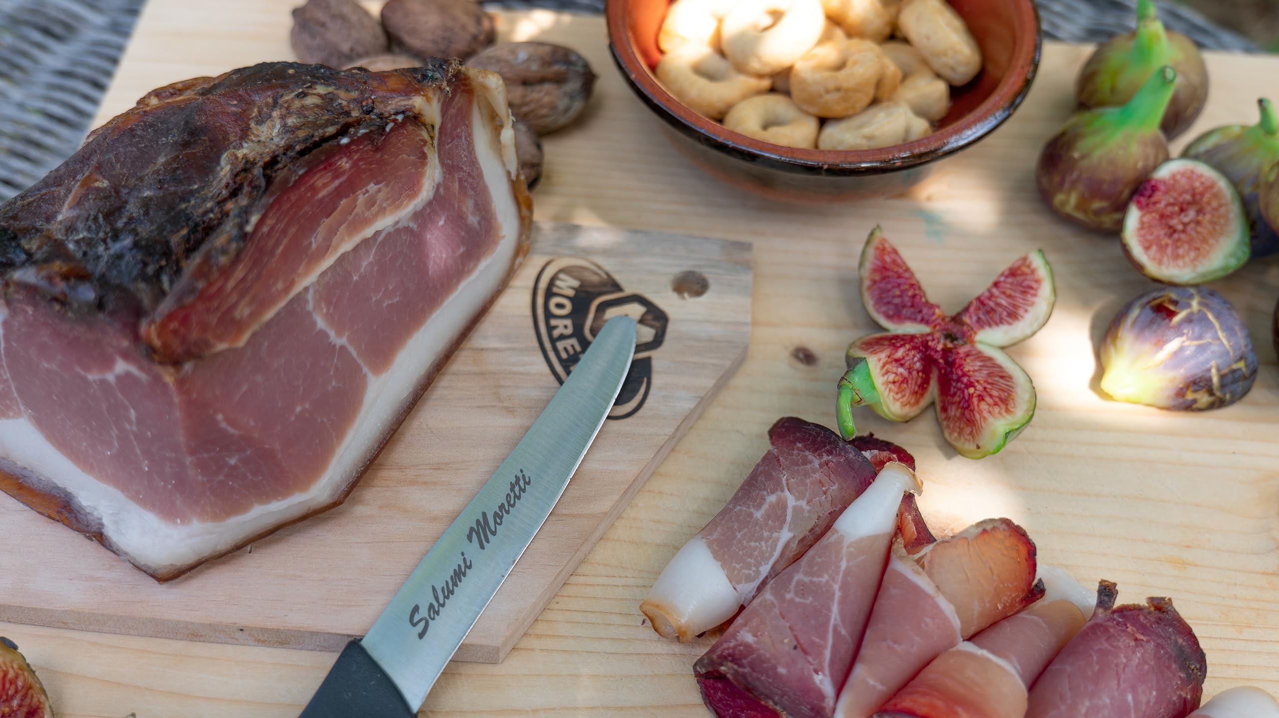 Moretti® Speck Leggermente Affumicato | 100% Naturale | Senza Glutine | Senza Conservanti | No OGM | Prodotto In Calabria (1 Kg)