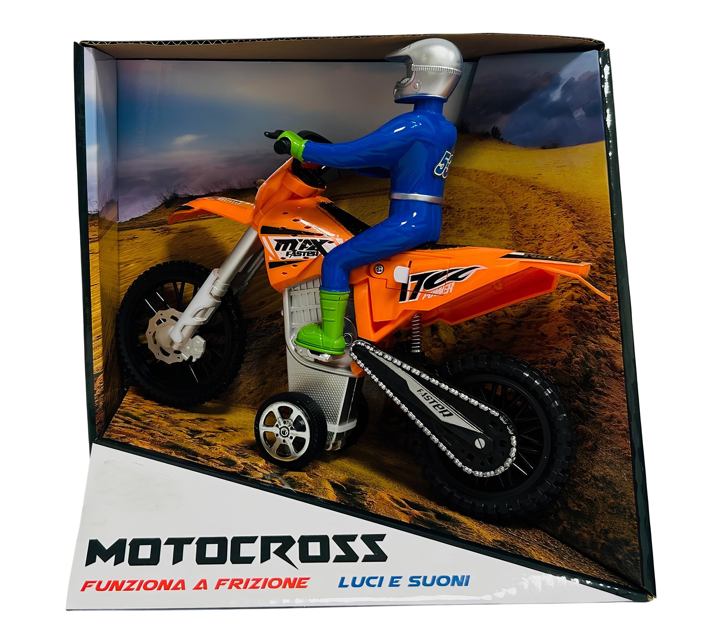Modèle Moto Cross Moto Jouet Lumières Sons Réels et Musique avec Mouvement à Embrayage avec Pilote Moto pour Enfants Moto Jeu Dirt Bike Cross Modèle Couleurs Assorties Couleur Aléatoire