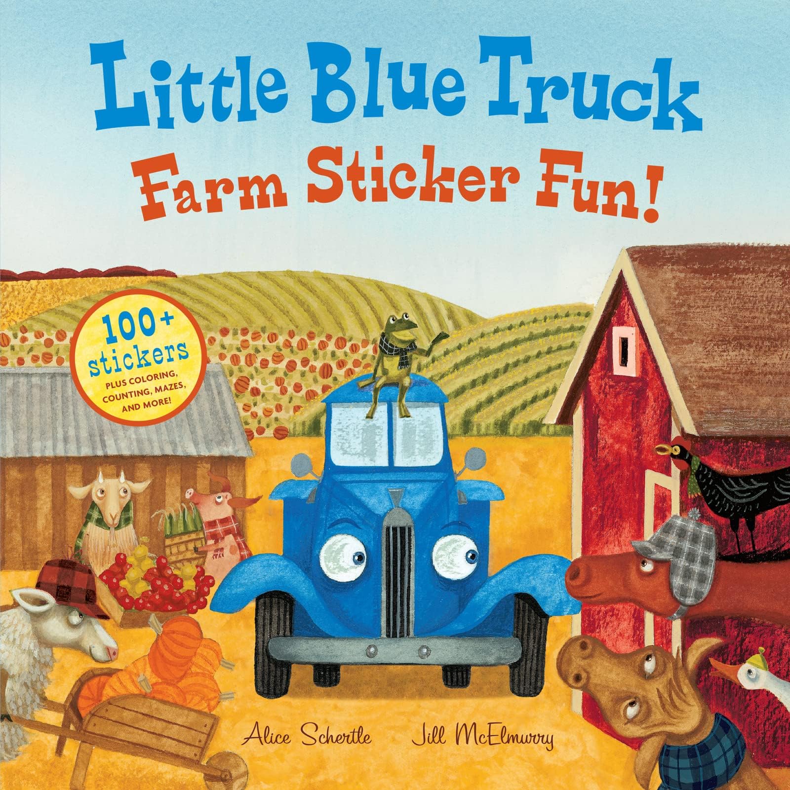 Little Blue Truck Farm Sticker Fun!: A Cheerful Farm Animal Activity Book About Fall Fun, New Friends, and Stickers