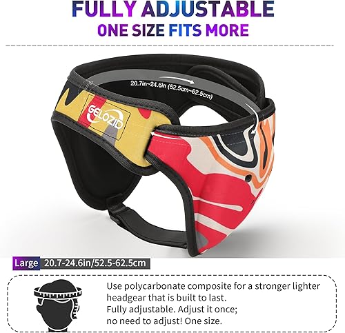 Miniatura 10 de Gelozid Casco ajustable de lucha libre para BJJ, lucha, Sparring, MMA Grappling y entrenamiento, protector de orejas de lucha libre y casco de