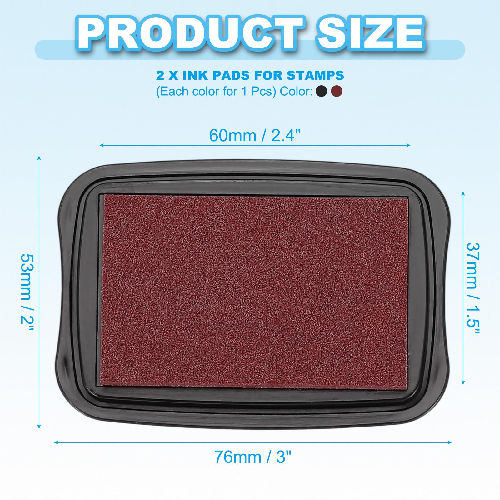PATIKIL 3"x2" Large Stamp Pad - Image 2
