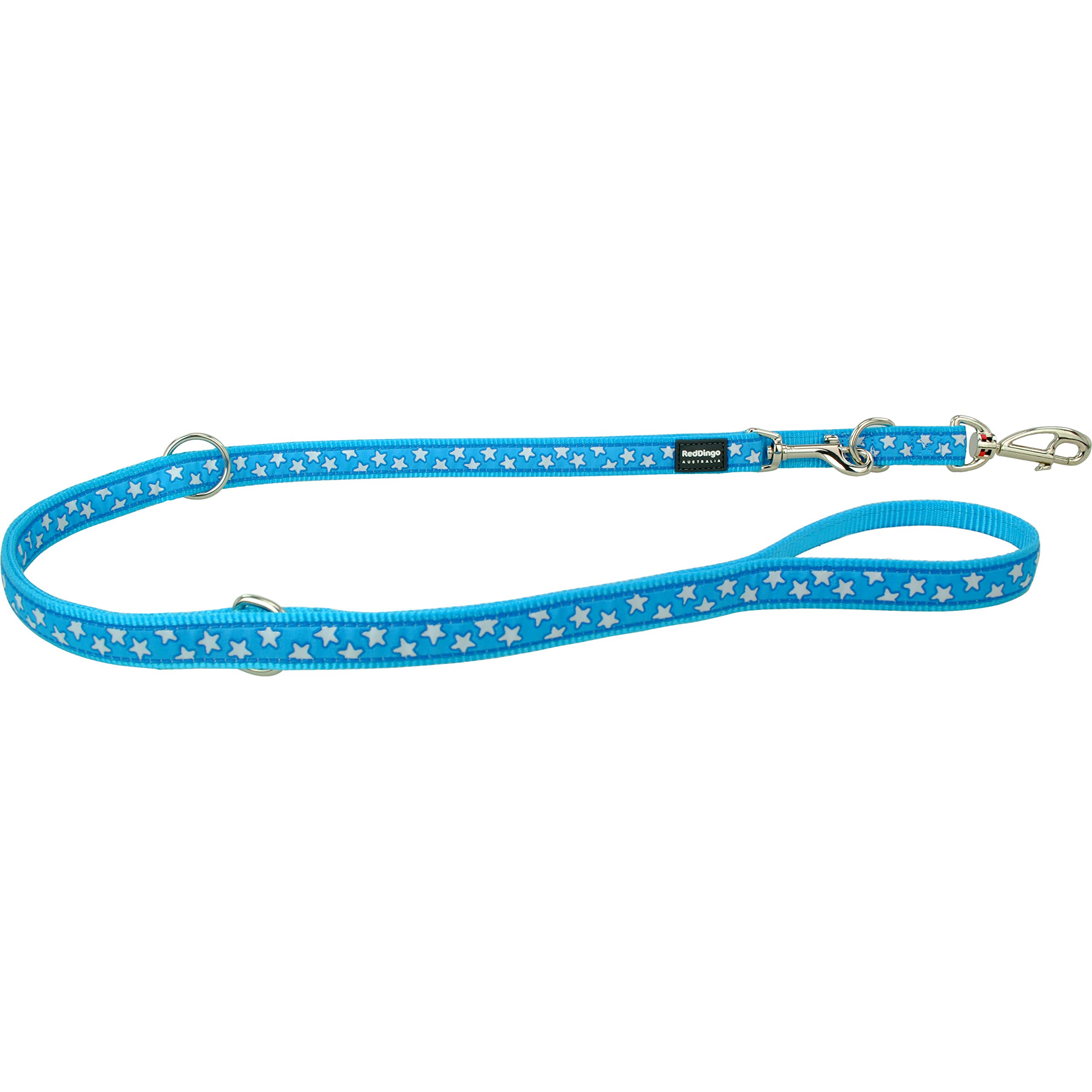 Red Dingo Multi-Purpose Dog Stars Lead, White On Turquoise, Medium