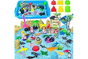Mermaid Sensory Bin, Mermaid Sensory Sand Bin Toys Sand Box for Kids...
