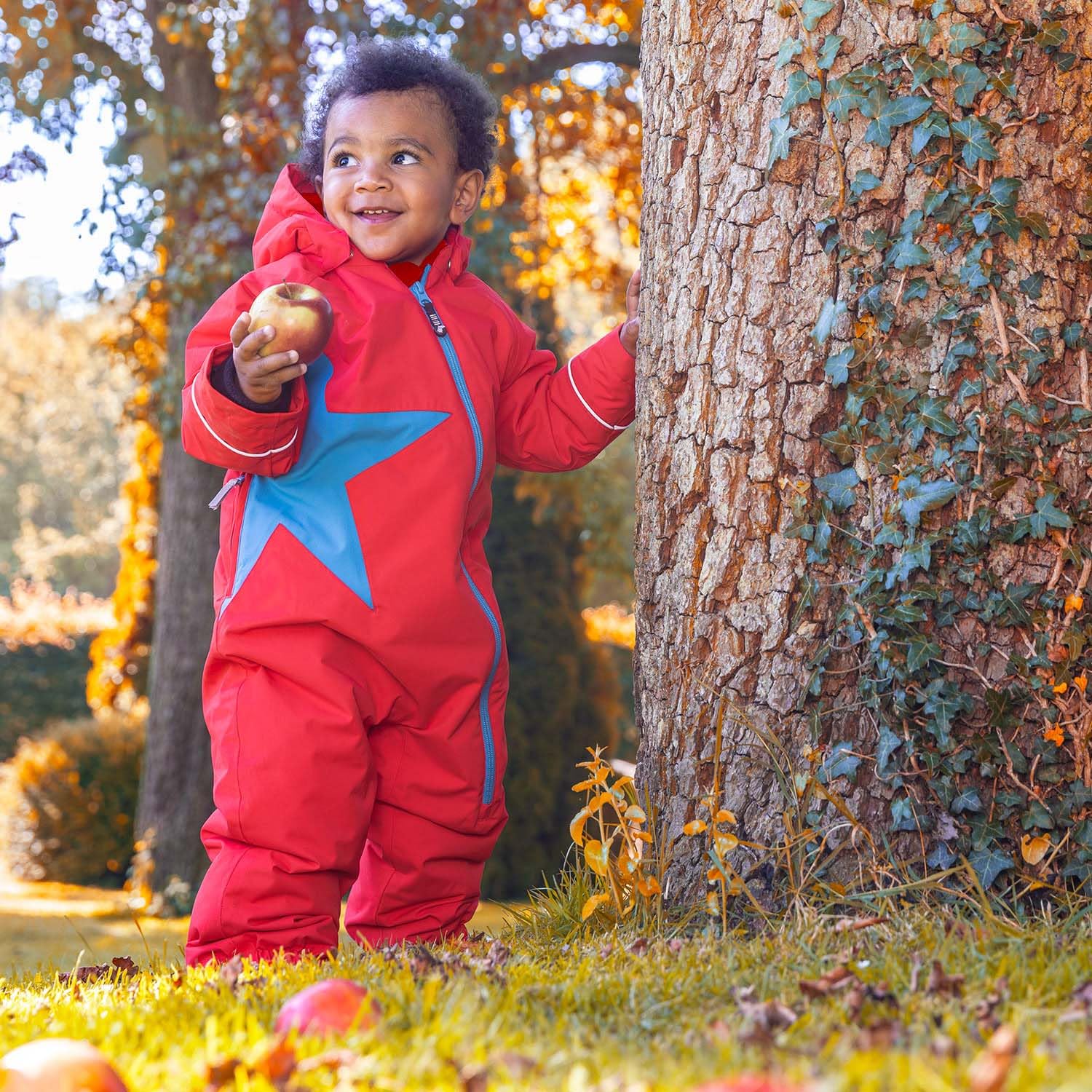 JAKO-O Schneeoverall Baby Kinder Stern, Tomatenrot