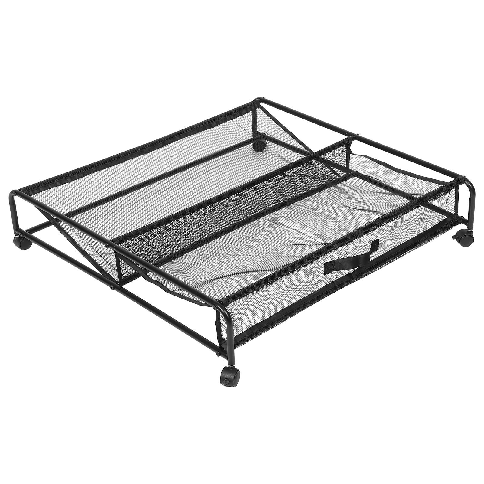 Zapatero para Debajo Cama con Ruedas de Hierro Plata
