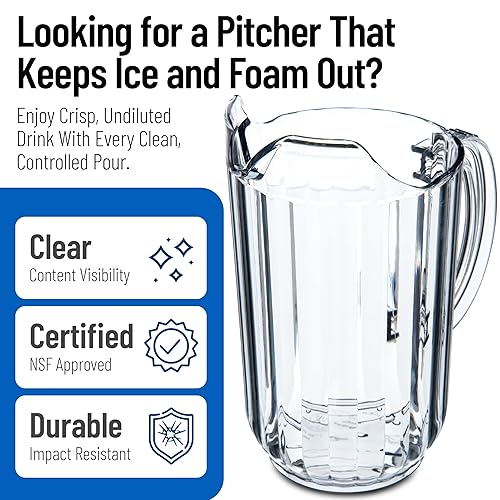 Miniatura 3 de Carlisle FoodService Products 553807 Jarra de plástico, 48 onzas, transparente