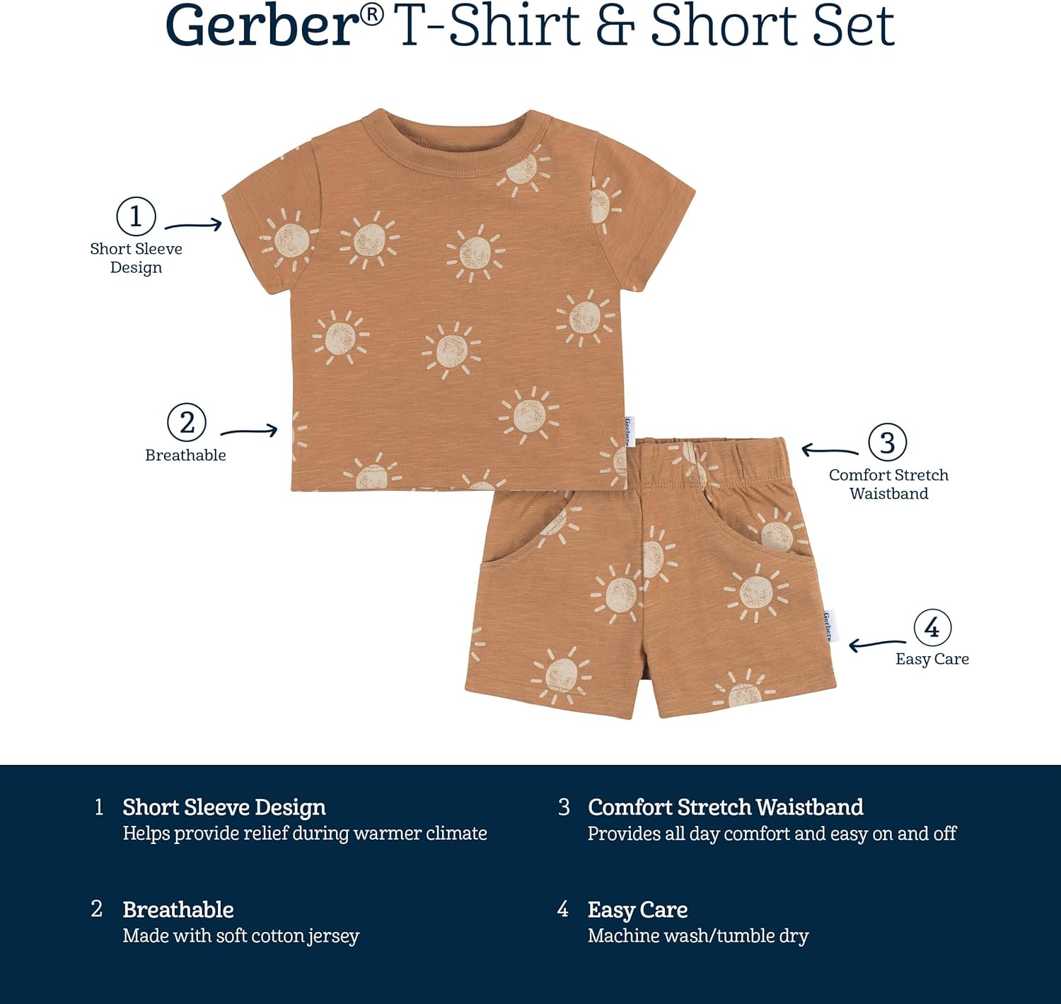 Gerber baby-boys Toddler T-shirt and Shorts Set - Image 5