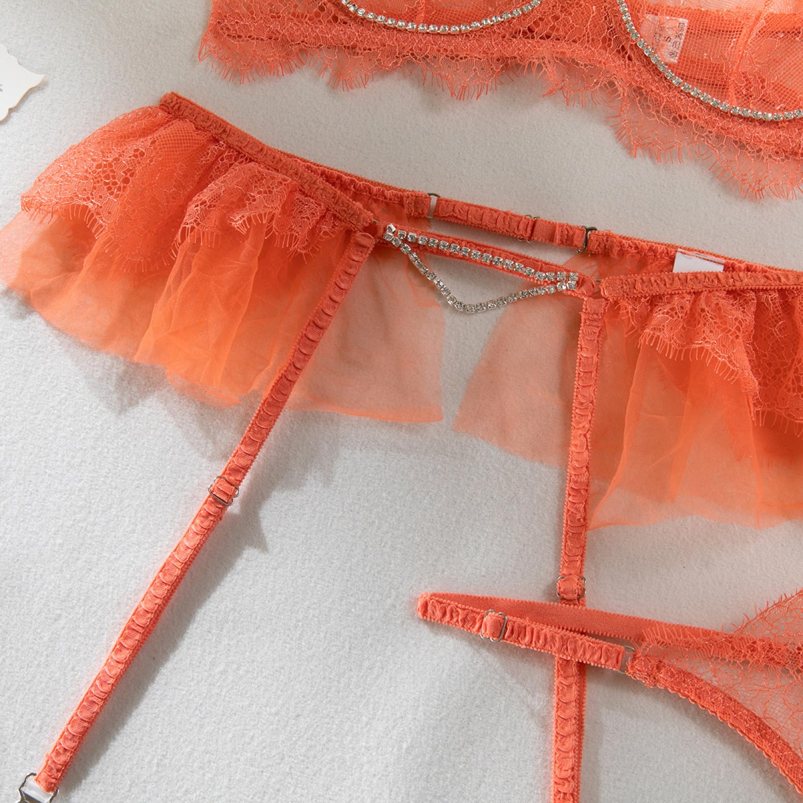 hotPizzo Lingerie Erotico Sexy Trasparente Raccolto in Un Set di Quattro Pezzi