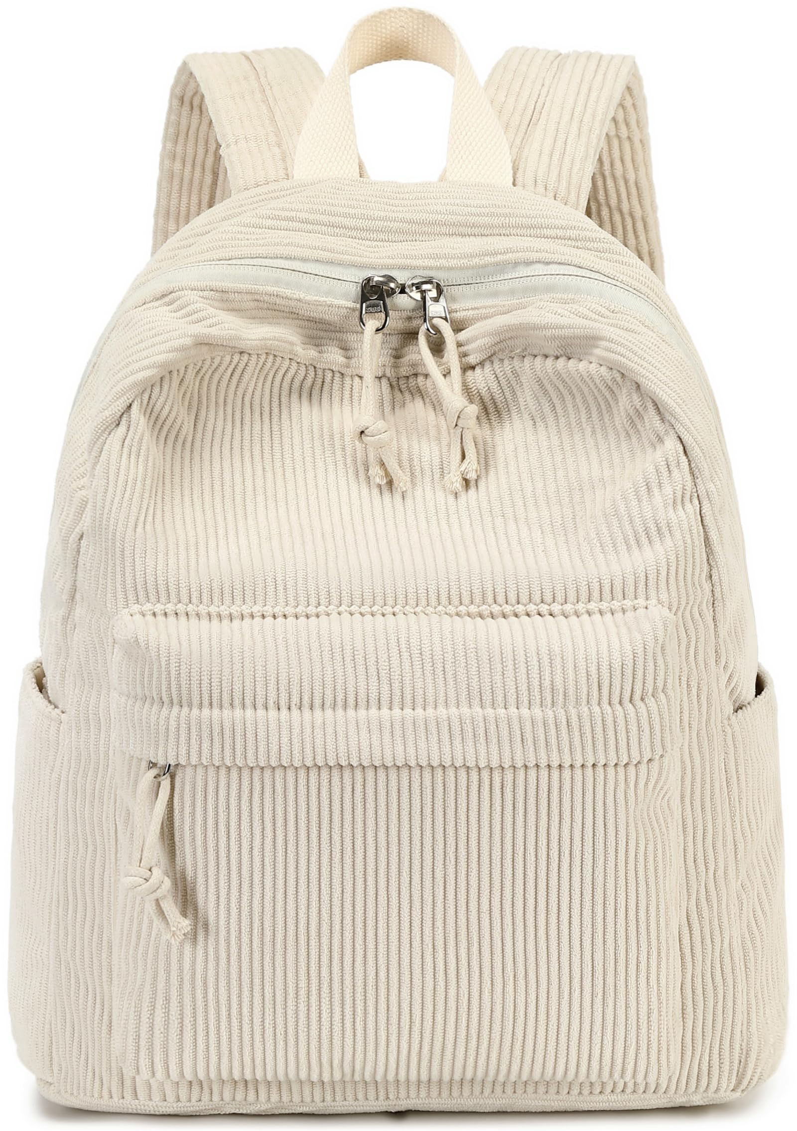 LOIDOU Petit sac à dos pour femme, petite ville, sac à dos décontracté en velours côtelé, mini portefeuille pour l'école, le travail, les voyages, le shopping