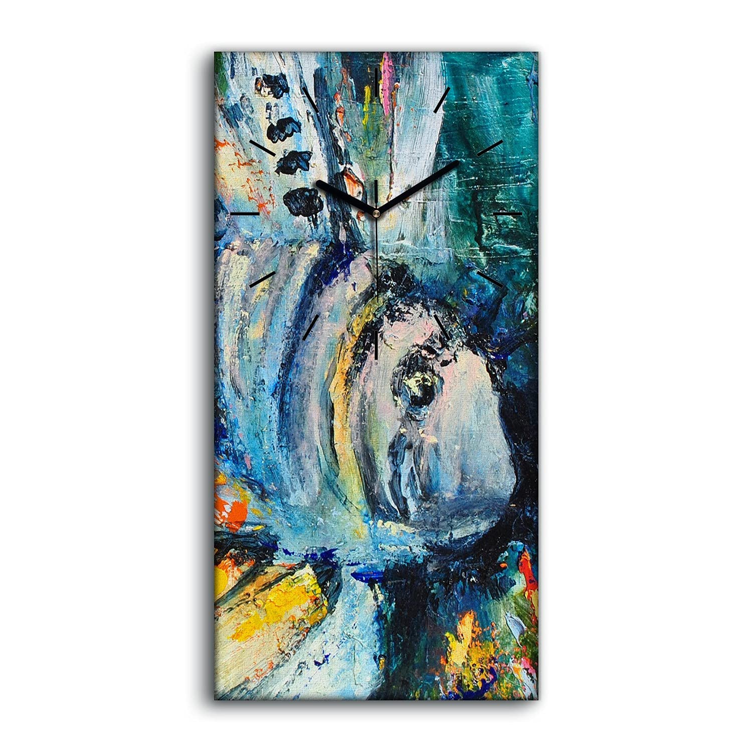 Horloge sur toile pour salon et chambre art moderne 30x60cm