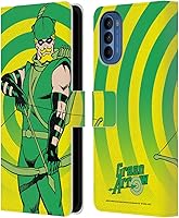 Vista 1 de Head Case Designs Officially Licensed Justice League DC Comics Classic Green Arrow Comic Art Leather Book Wallet Case Cover Compatible with Motorola
