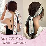 2PCS Écharpe soie Feeling cheveux tête satin long cou écharpes mode pour la décoration de sac femmes filles mignon 59 * 6.7”