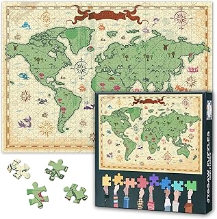 Comprar 1000 puzles de mapamundi para adultos, rompecabezas de descompresión para adultos, mapas retro, rompecabezas para decoración de pared para el hogar, regalos para amigos de la familia, fiesta, 50 cm x